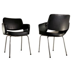 Vintage A Pair of MID-CENTURY-MODERN CHAIRS in ARP / MOTTE / GUARICHE Style, France 1950