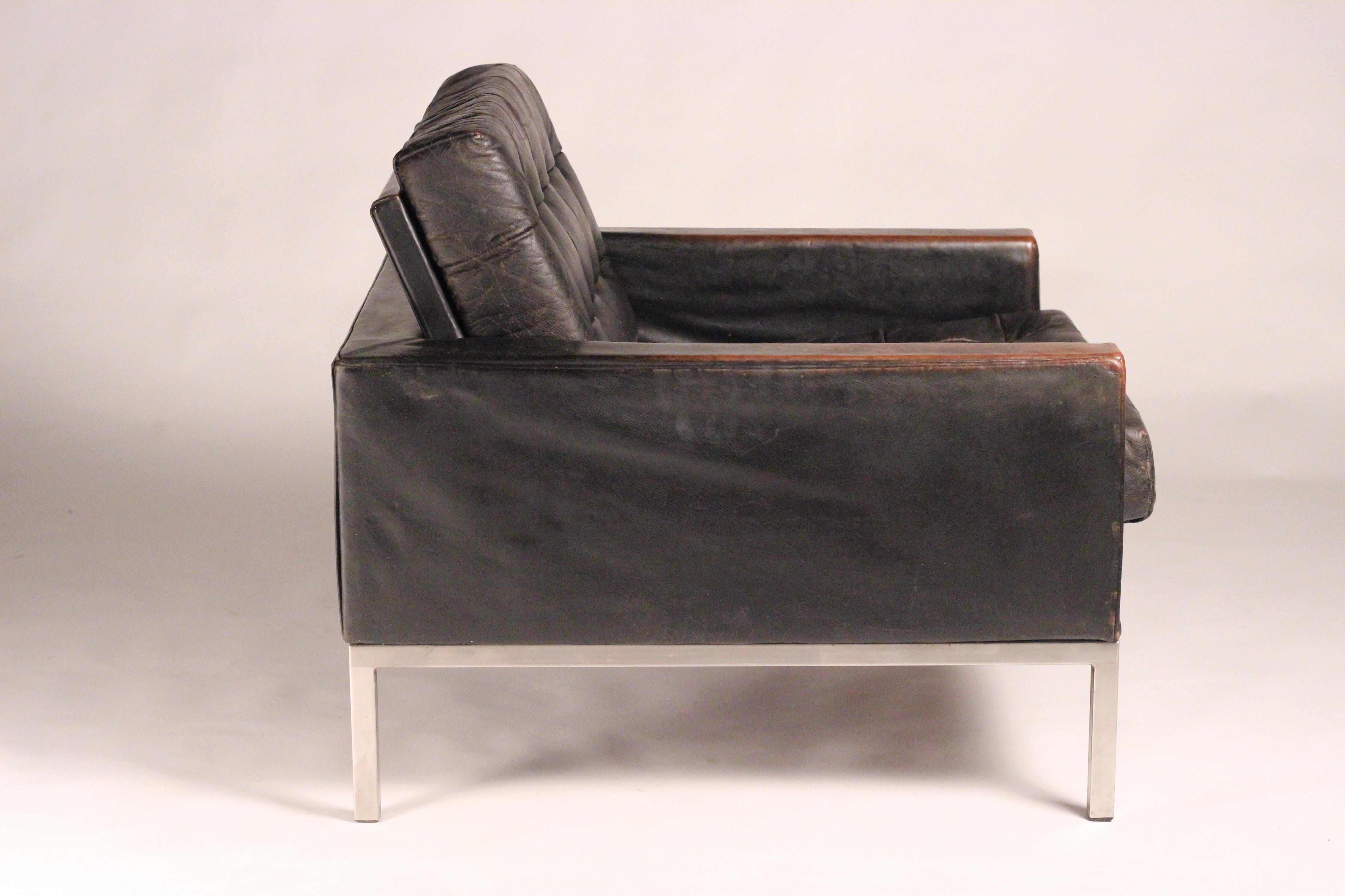 Pair of Mid-Century Modern Club Leather Armchairs by Designer Robin Day 6