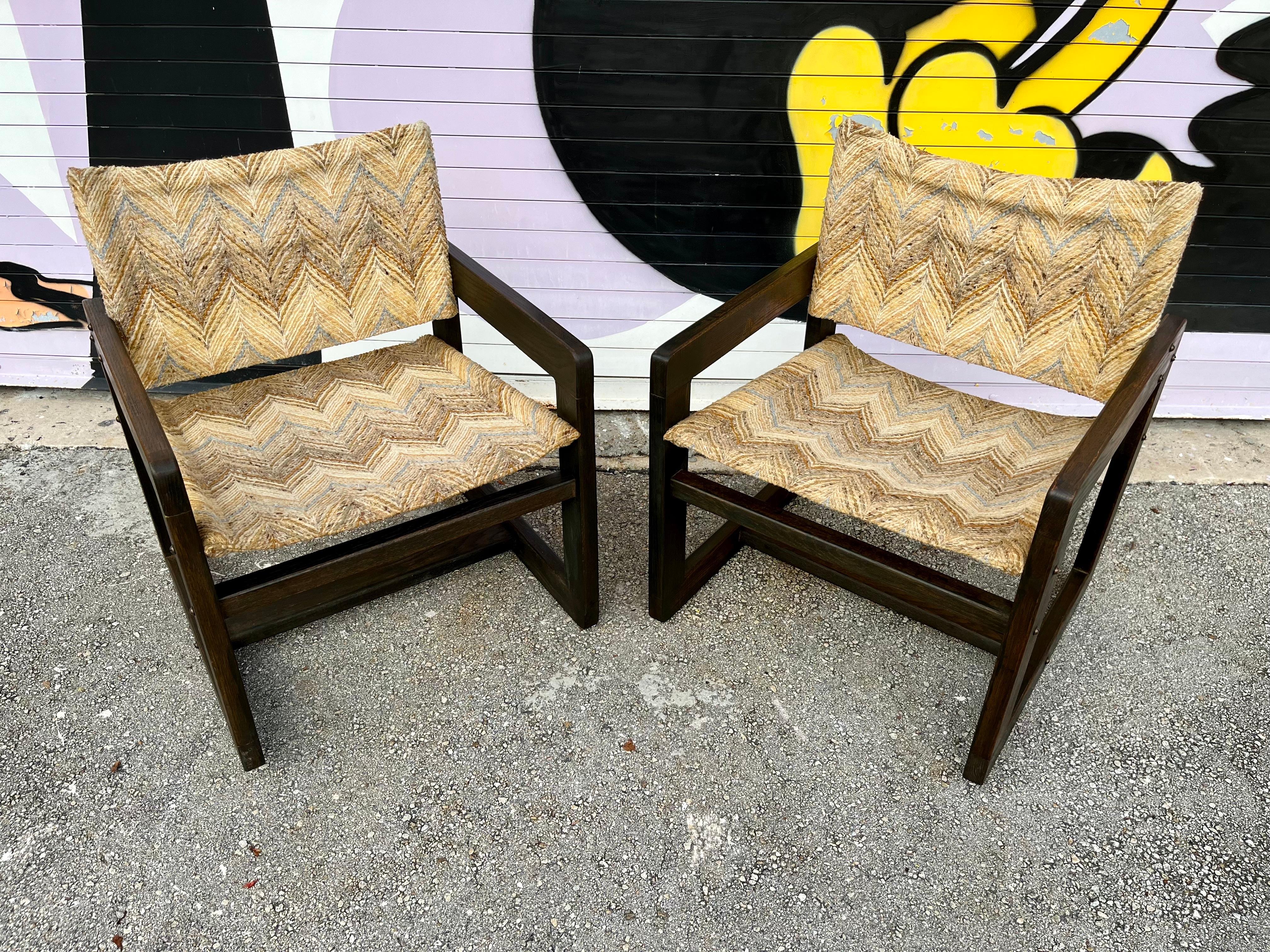 Mid-Century Modern A Pair of Mid Century Modern Cube Lounge Chairs. Circa 1970s For Sale