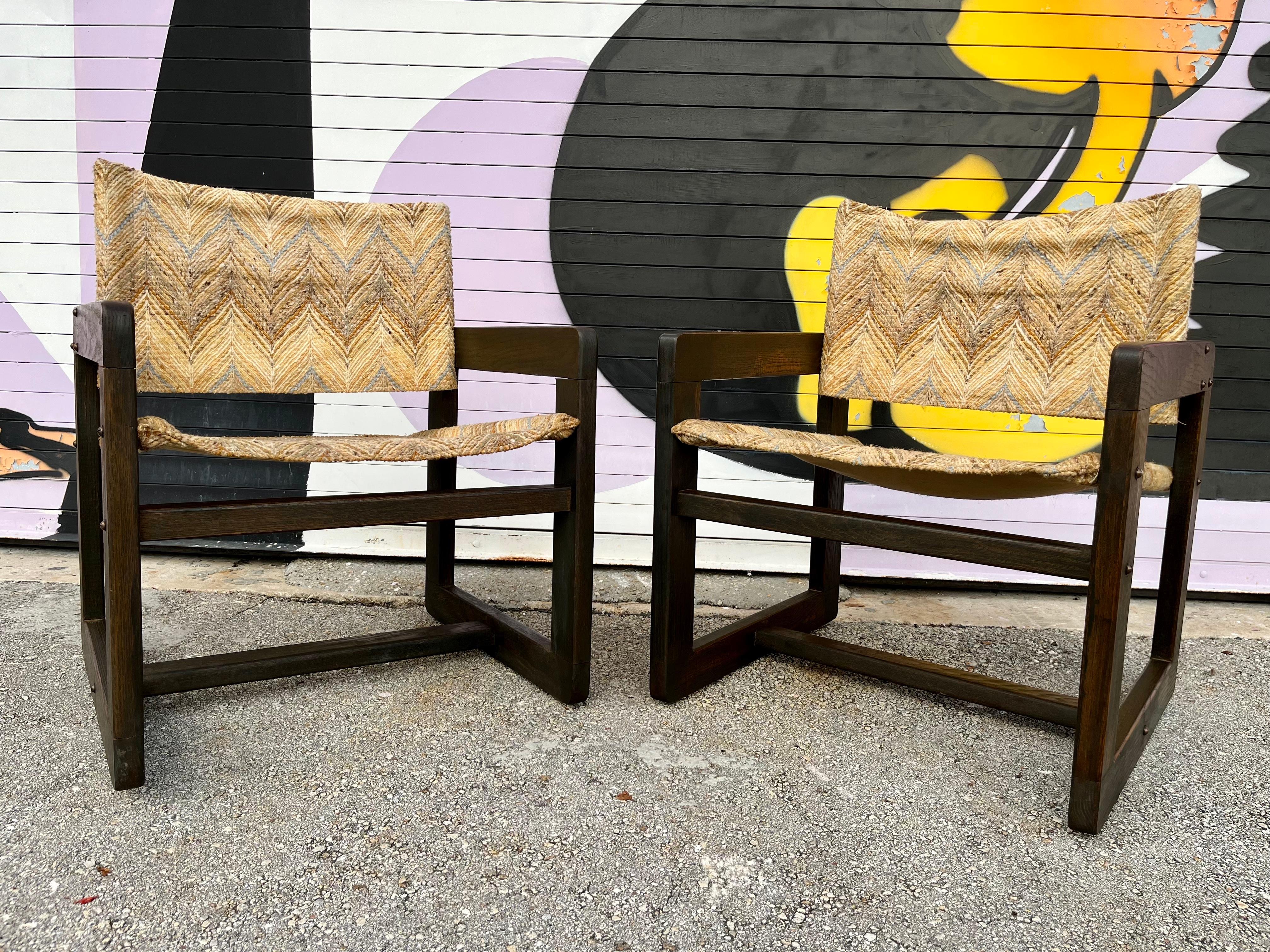 American A Pair of Mid Century Modern Cube Lounge Chairs. Circa 1970s For Sale