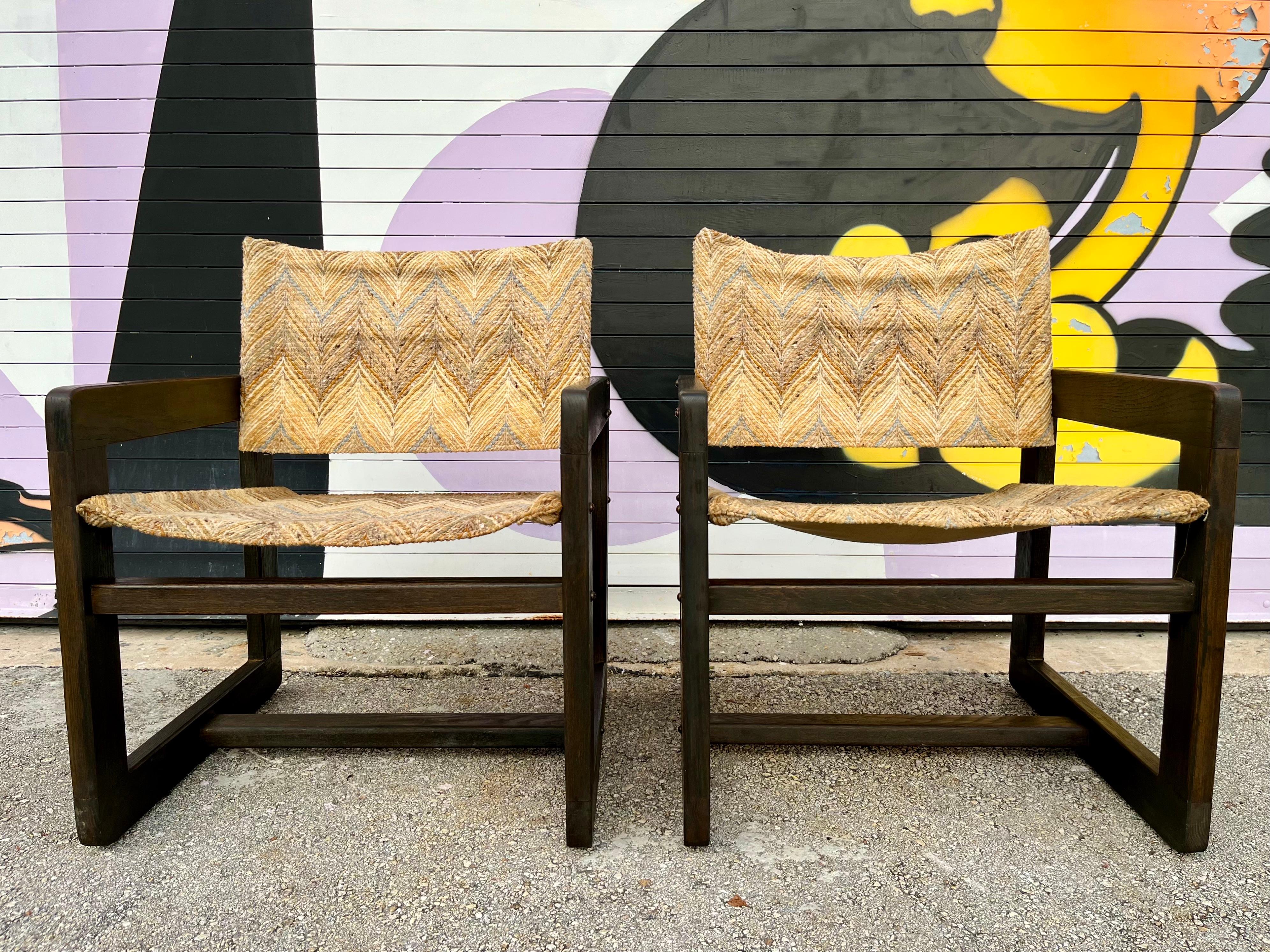 Late 20th Century A Pair of Mid Century Modern Cube Lounge Chairs. Circa 1970s For Sale