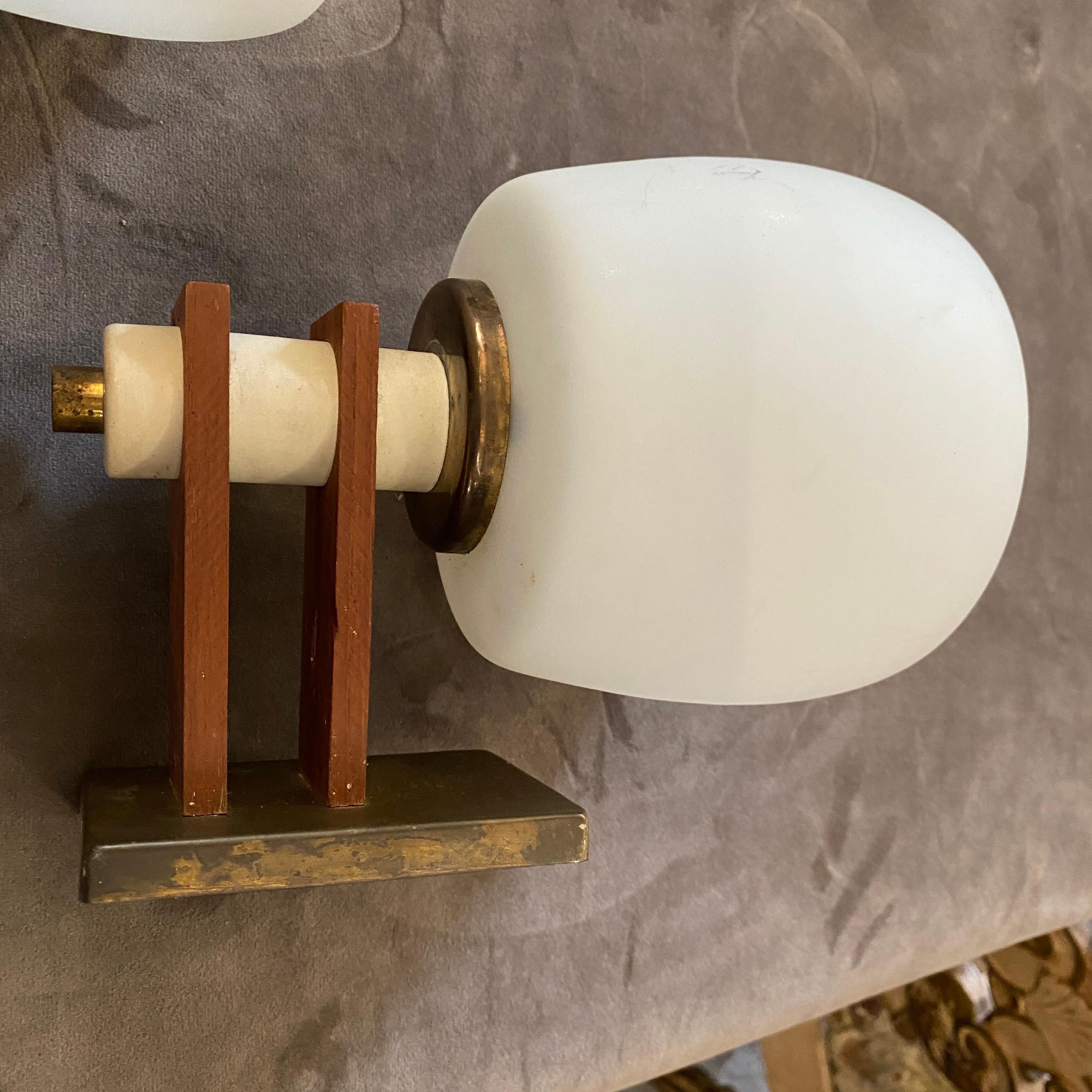 Pair of Mid-Century Modern Italian Wall Sconces in the Manner of Arredoluce 6