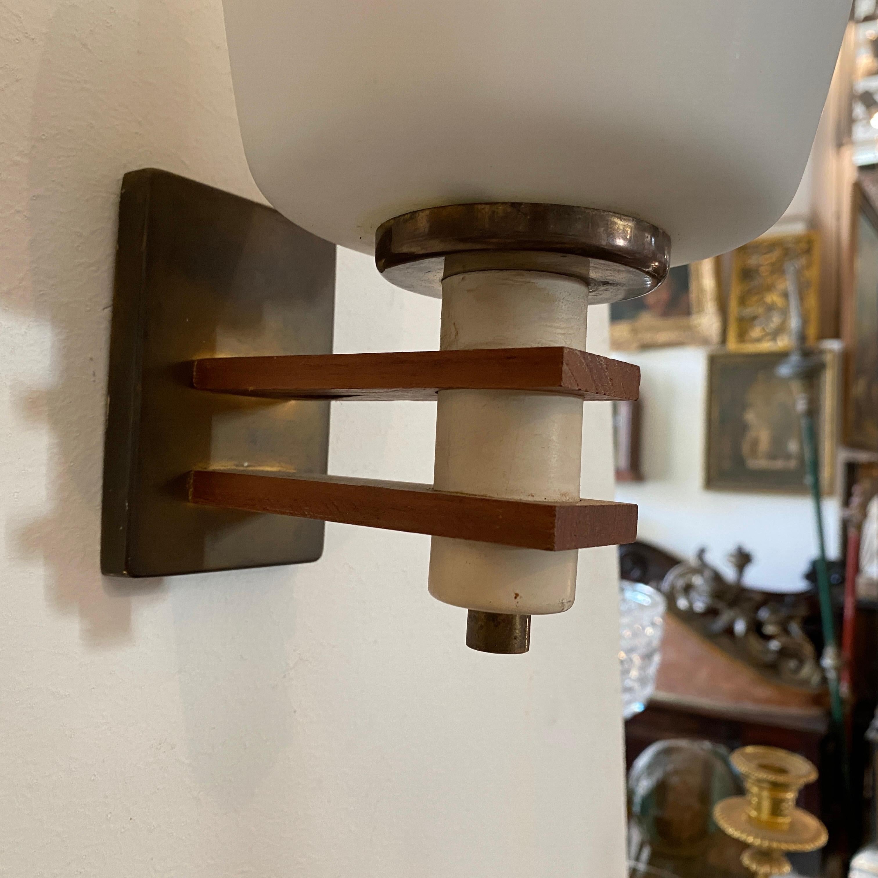 20th Century Pair of Mid-Century Modern Italian Wall Sconces in the Manner of Arredoluce
