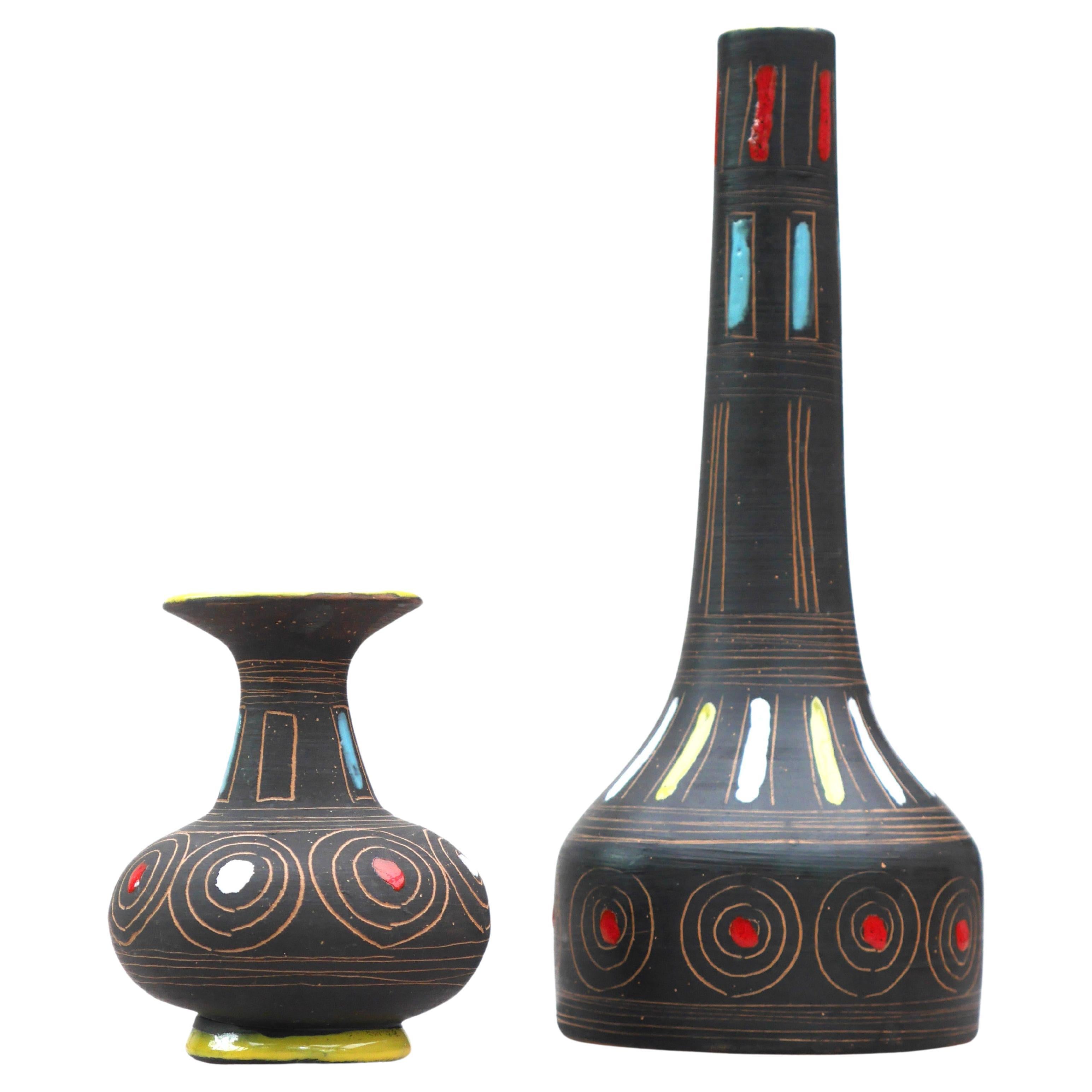 A pair of Mid-century modern pottery vases, by Fratelli Fanciullacci , Italy. For Sale