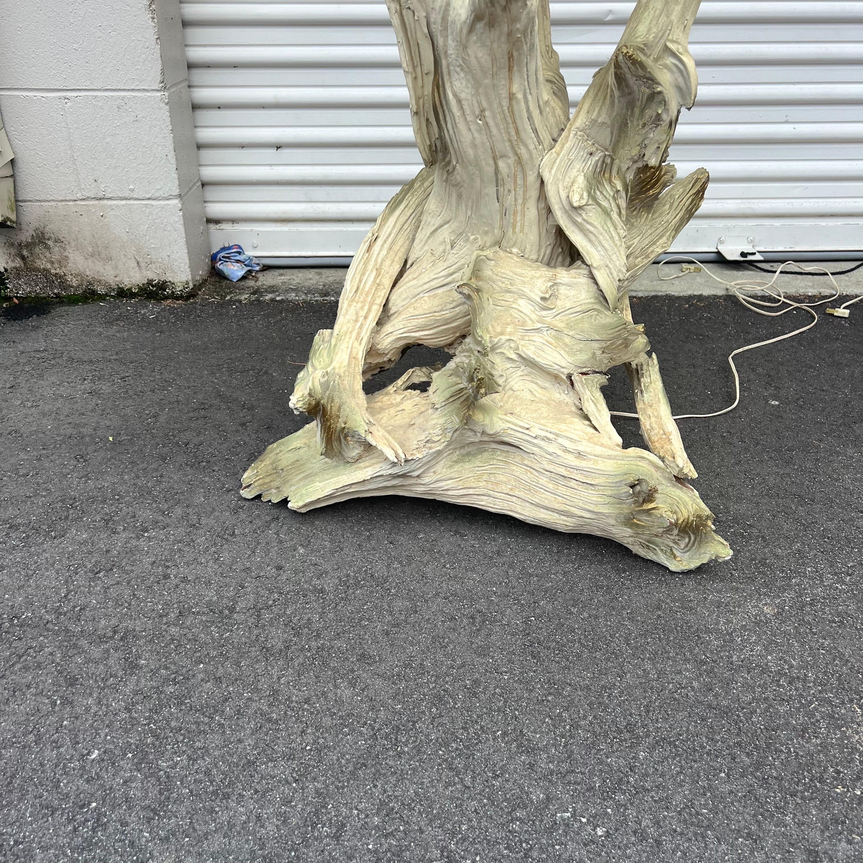 Pair of Mid-Century Modern Sculptural Driftwood Floor Lamps In Good Condition For Sale In Charleston, SC