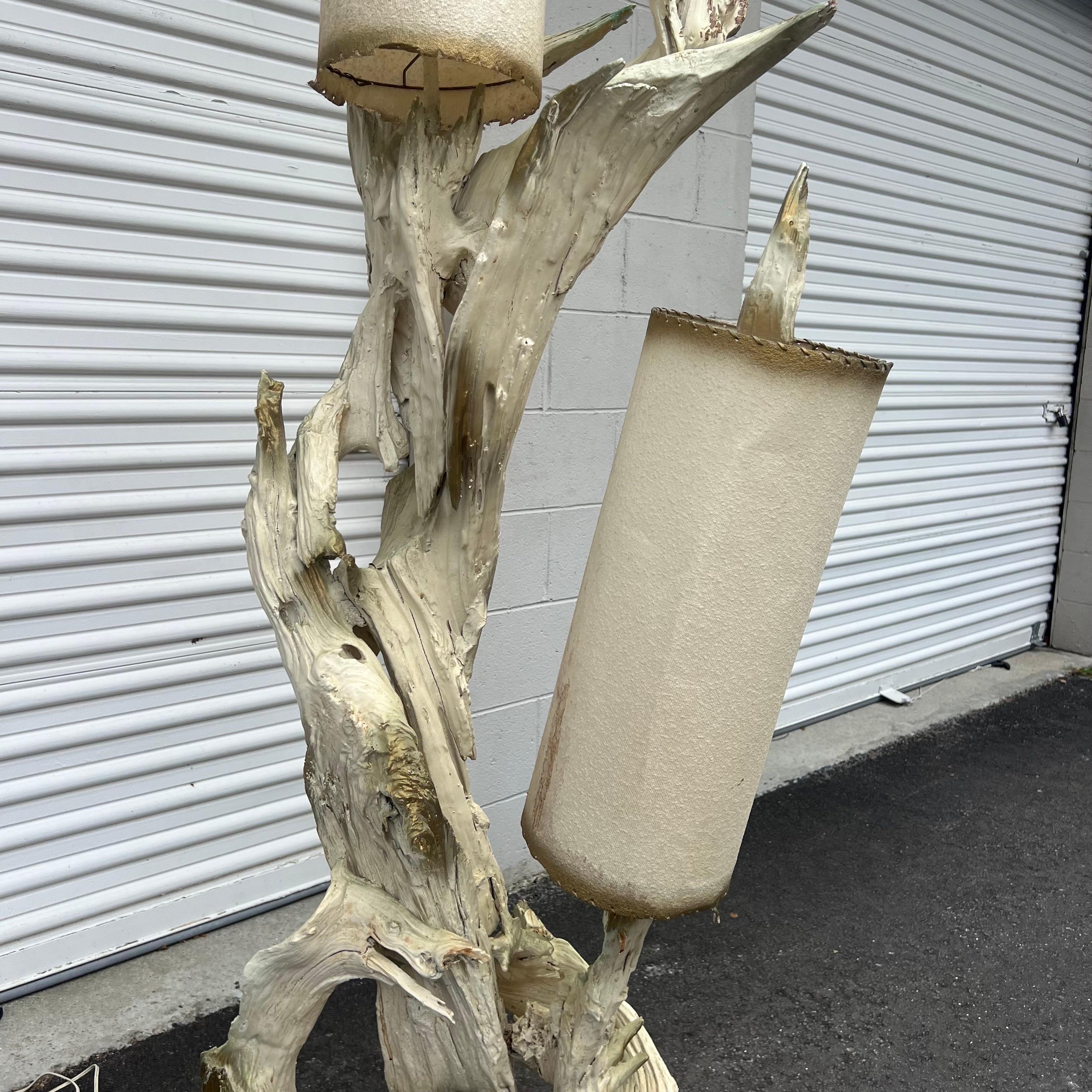 Pair of Mid-Century Modern Sculptural Driftwood Floor Lamps 3