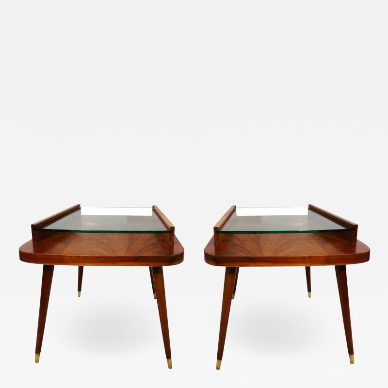 Mid-Century Modern Pair of Walnut, Midcentury Modern Side Tables, American, circa 1950
