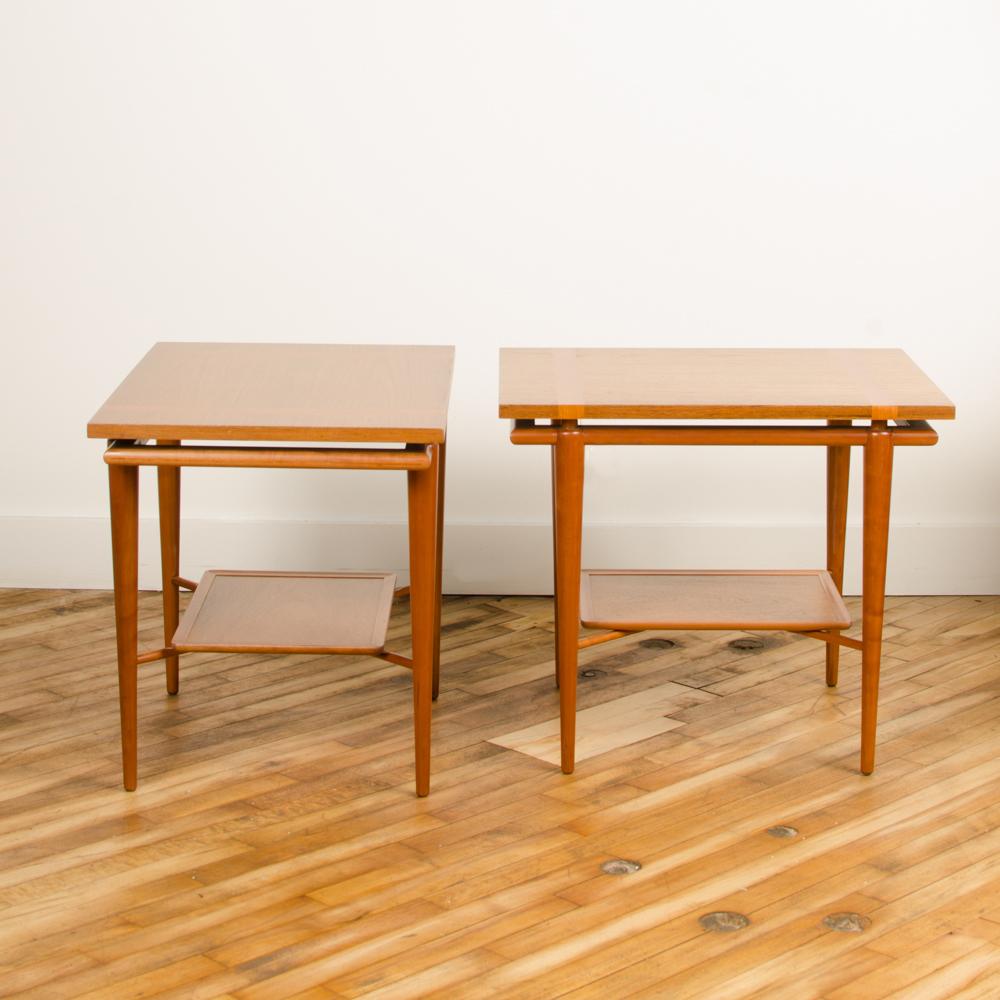 American Pair of Mid-Century Modern Side Tables by T.H. Robsjohn-Gibbings for Widdicomb