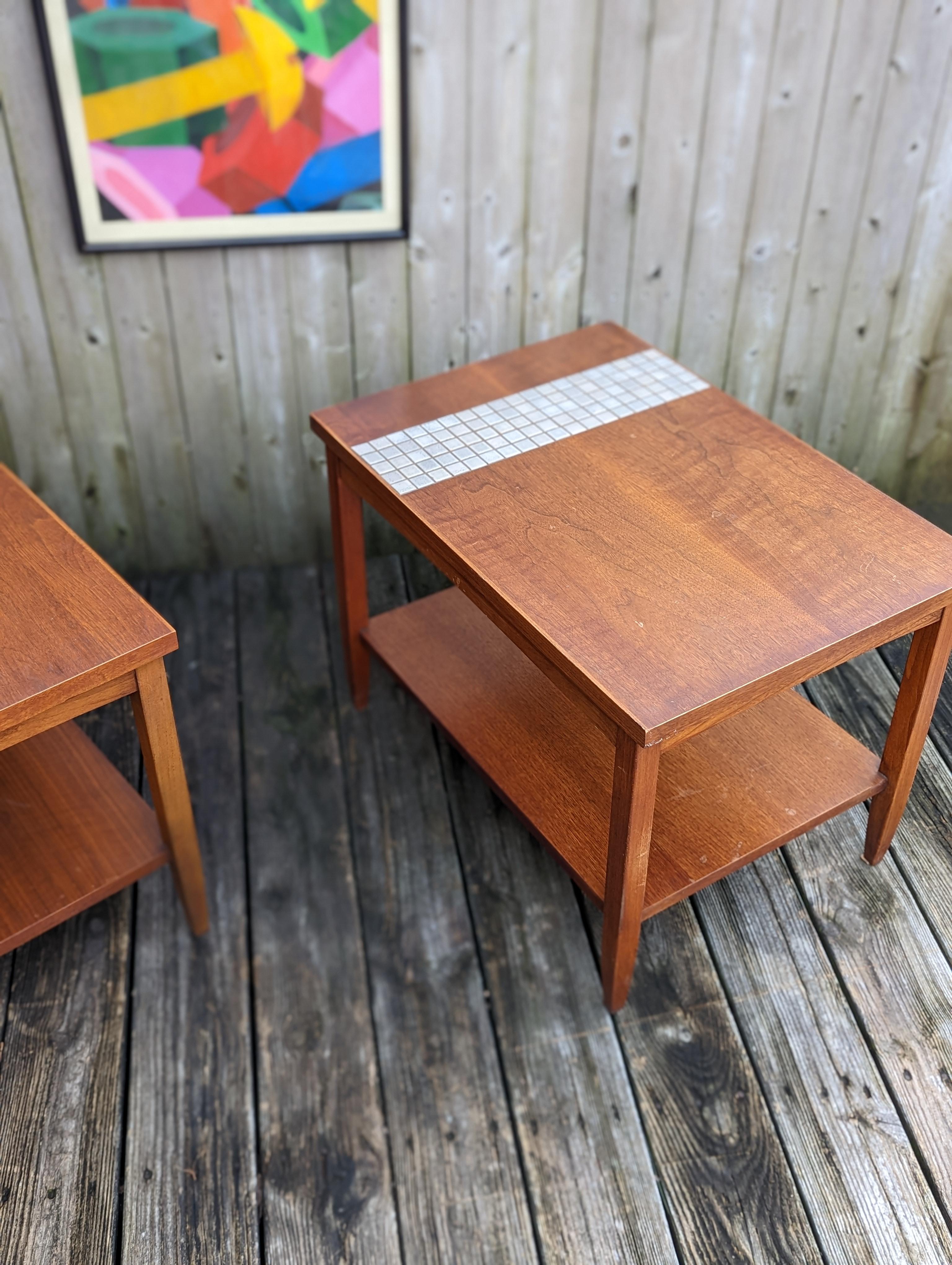 Lacquered Pair of Mid-Century Modern Side Tables, Lane Monte Carlo