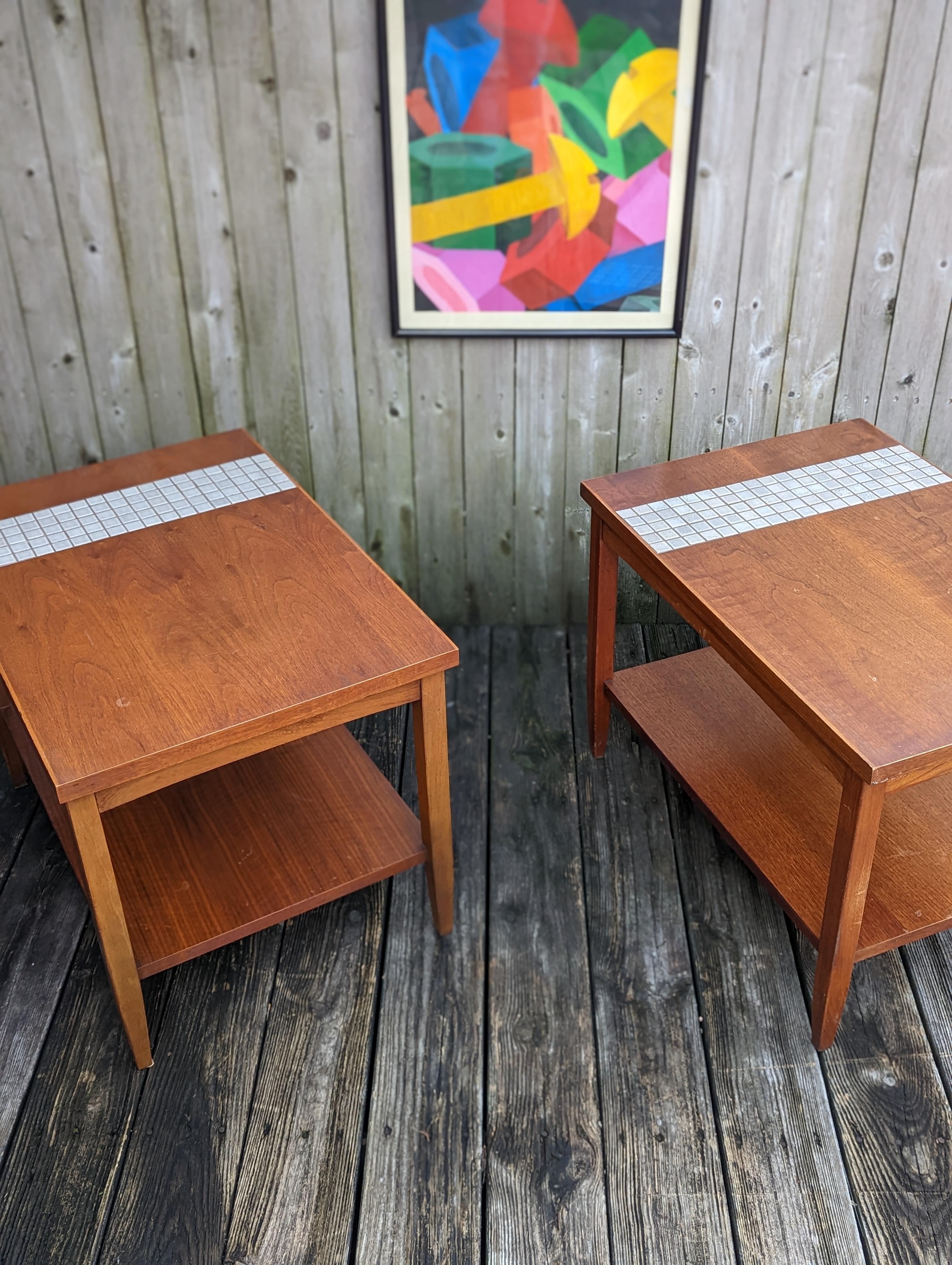 Pair of Mid-Century Modern Side Tables, Lane Monte Carlo In Good Condition In Wilmington, DE