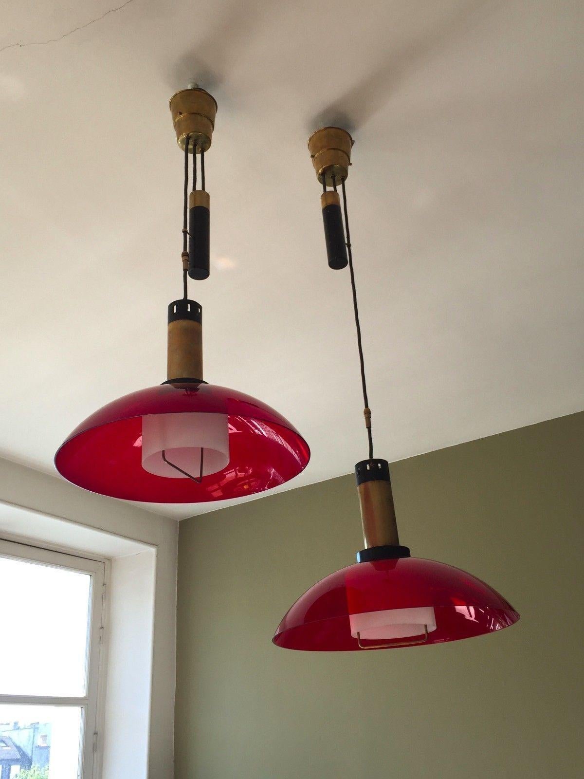 Mid-Century Modern A Pair of MID-CENTURY-MODERN SPACE-AGE Ceiling Fixture by STILUX, Italy 1950 For Sale