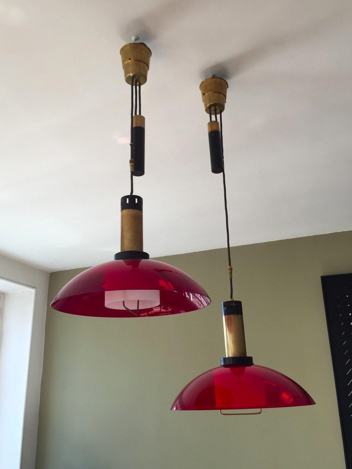 Italian A Pair of MID-CENTURY-MODERN SPACE-AGE Ceiling Fixture by STILUX, Italy 1950 For Sale