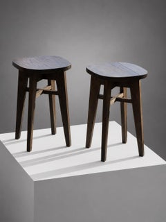 A Pair of MID-CENTURY-MODERN STOOL, in style of MARCEL GASCOIN, France 1950