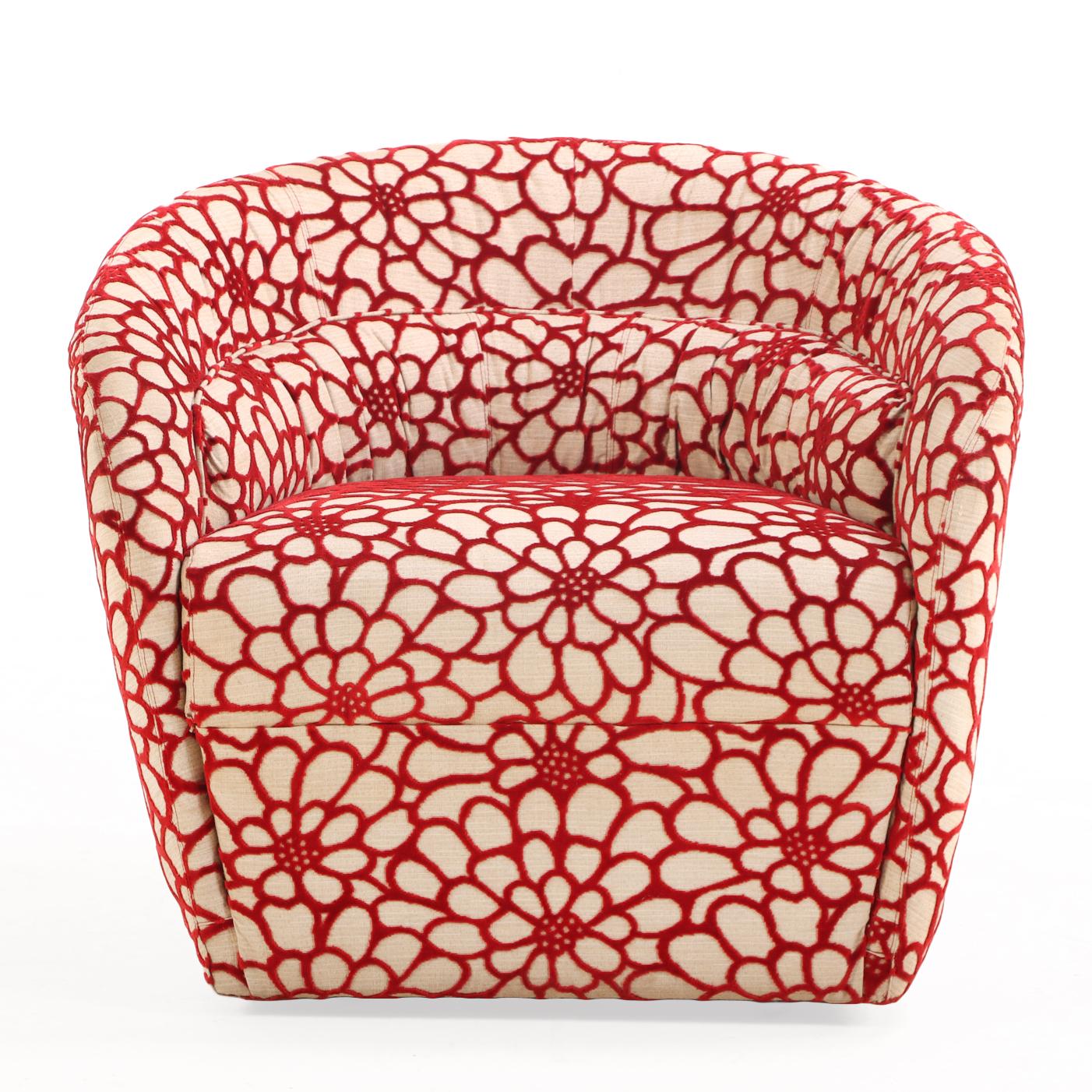 Paire de chaises à dossier en forme de tonneau de style moderne du milieu du siècle dernier, C.C. 1980. en vente 1