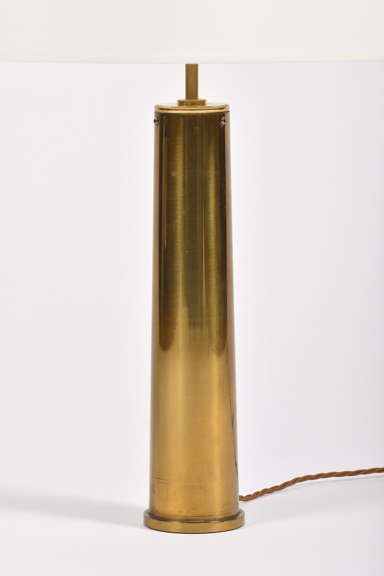 Pair of Mid-Century Modern Swedish Brass Table Lamps In Good Condition In London, GB