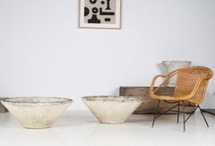 A Pair of Mid-Century Modernist Concrete Planters in the manner of Willy Guhl
