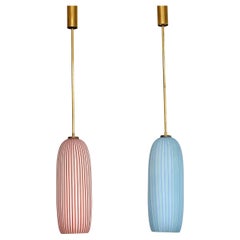 Retro A pair of mid-century Murano pendants by Vistosi