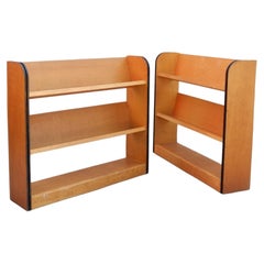 Paire de bibliothèques inclinées en Oak du milieu du siècle - Bibliothèque double face
