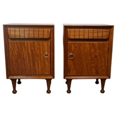 A Pair of Mid-Century Satinwood Bedside Cabinets