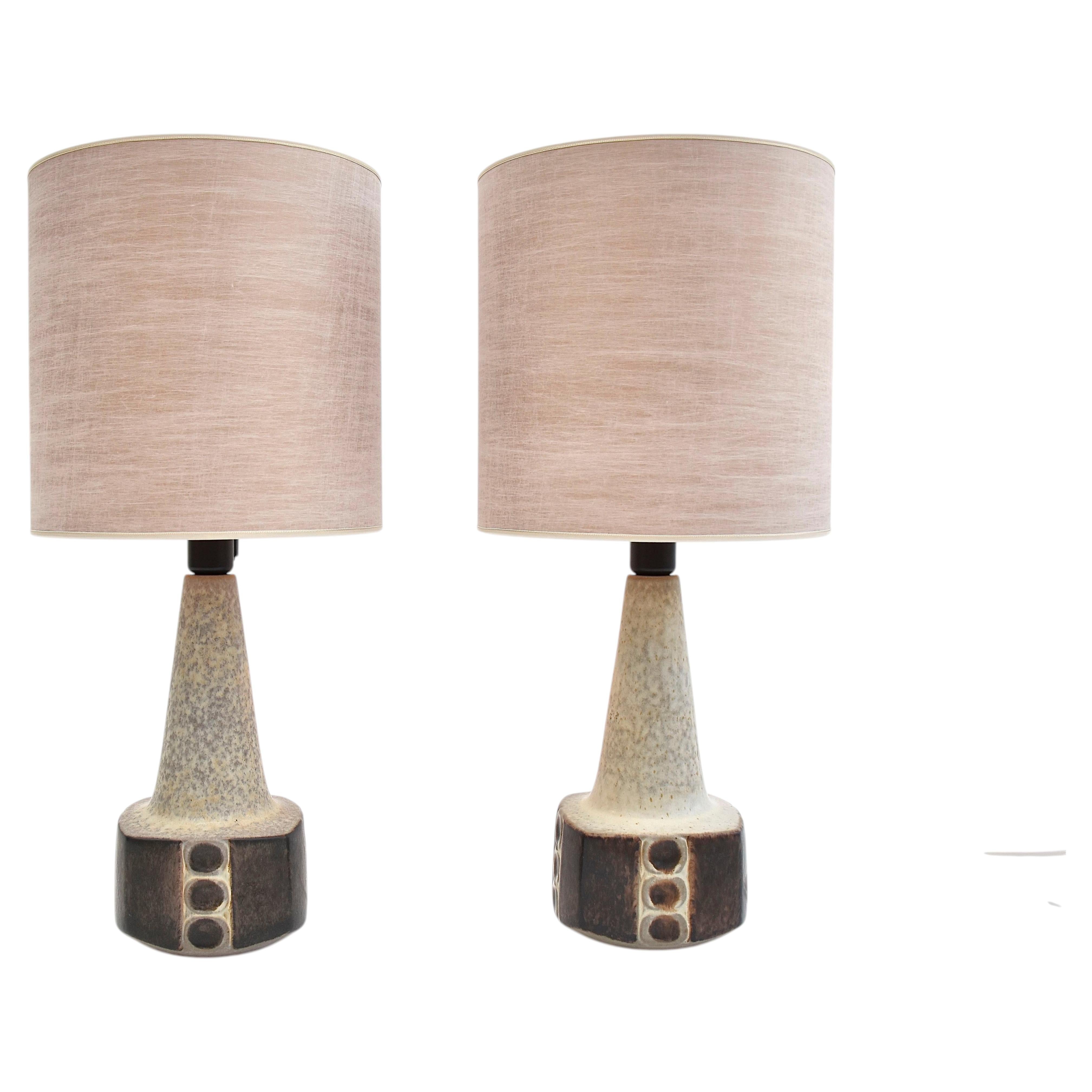 A pair of mid-century Scandinavian ceramic table lamps by Marianne Starck