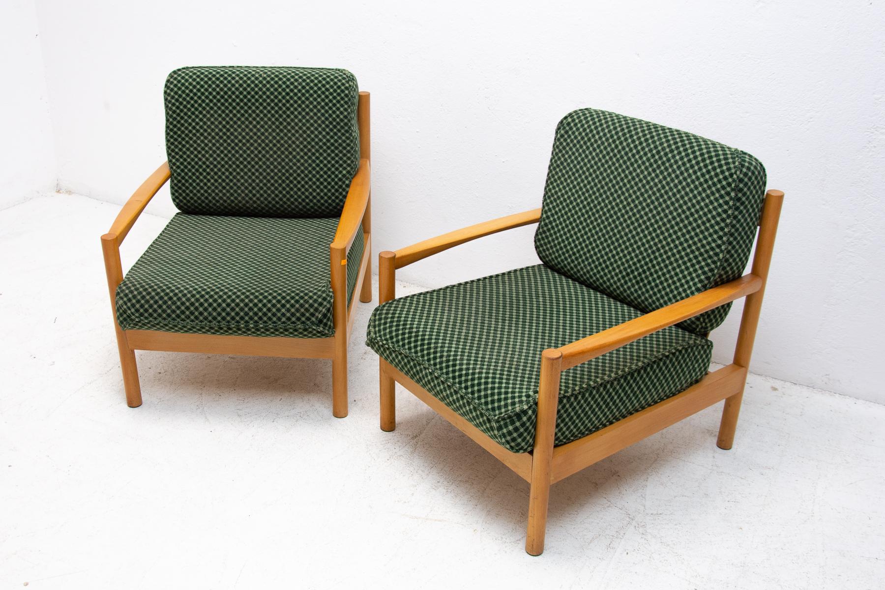 Czech Pair of Mid Century Scandinavian Style Armchairs, 1970´S