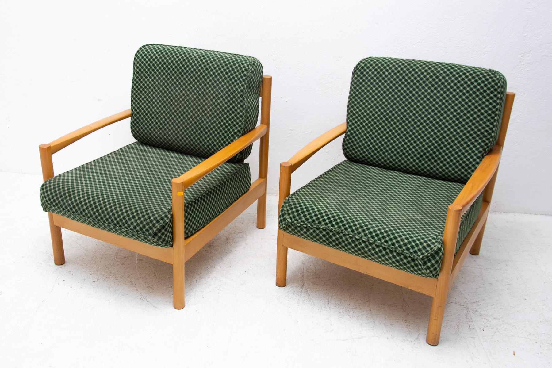 Fabric Pair of Mid Century Scandinavian Style Armchairs, 1970´S