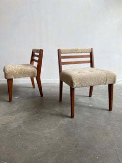 Pair of Mid Century Shearling Accent Chairs