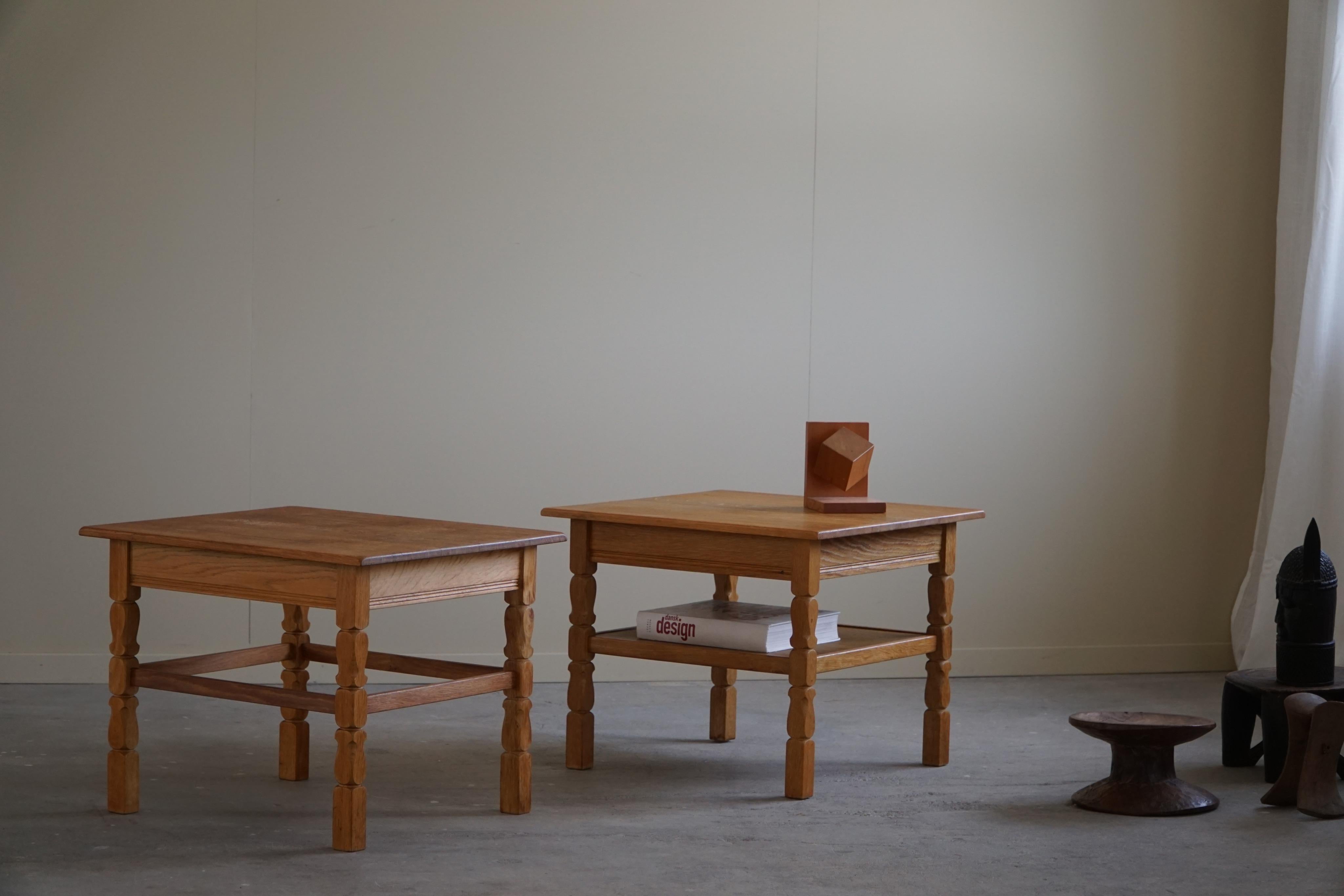 A Pair of Mid Century Side / Sofa Tables in Oak, Danish Cabinetmaker, 1960s For Sale 9