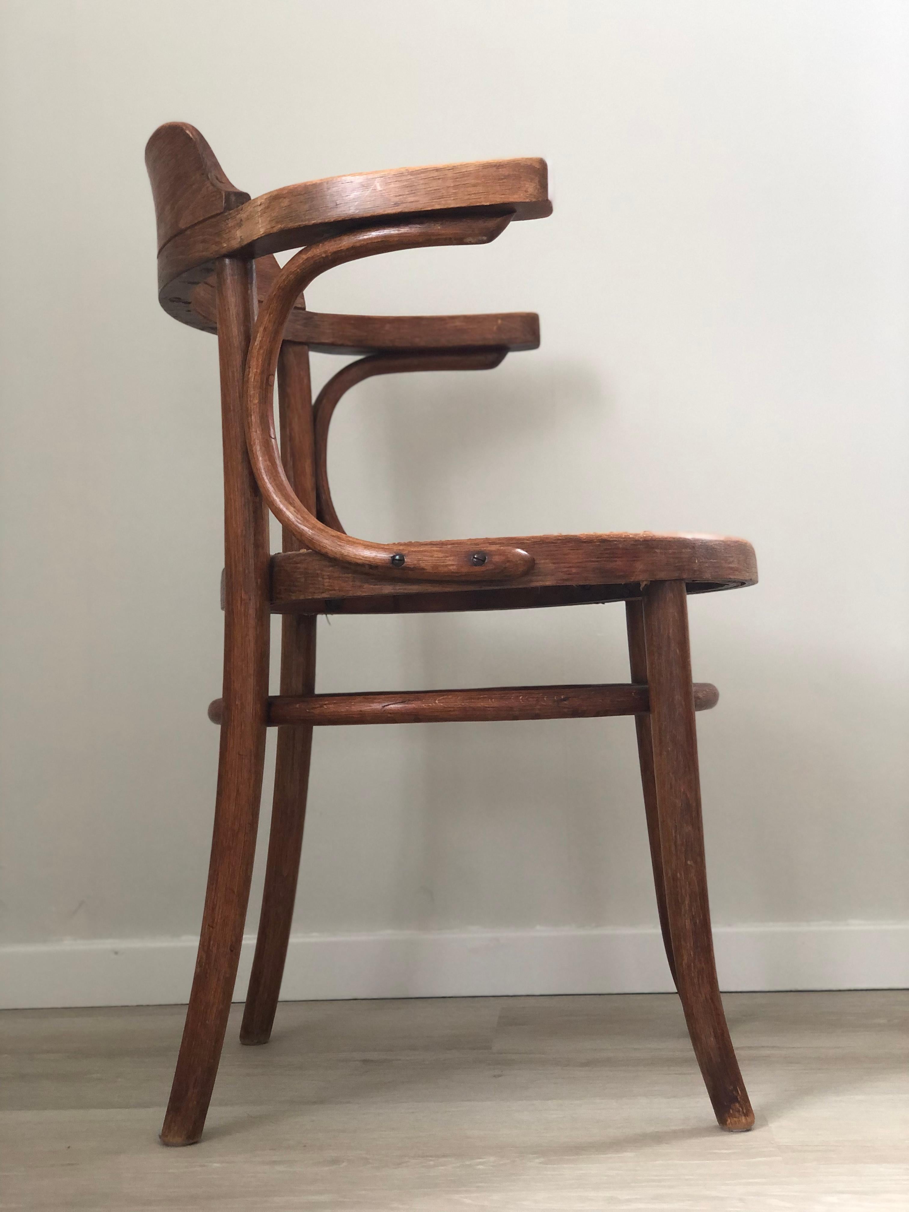 A Pair of Mid Century Thonet Dining Chair Bentwood with Cane 1950s For Sale 2