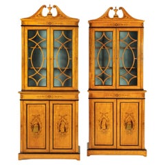 Pair of Mid Victorian Satinwood Bookcases