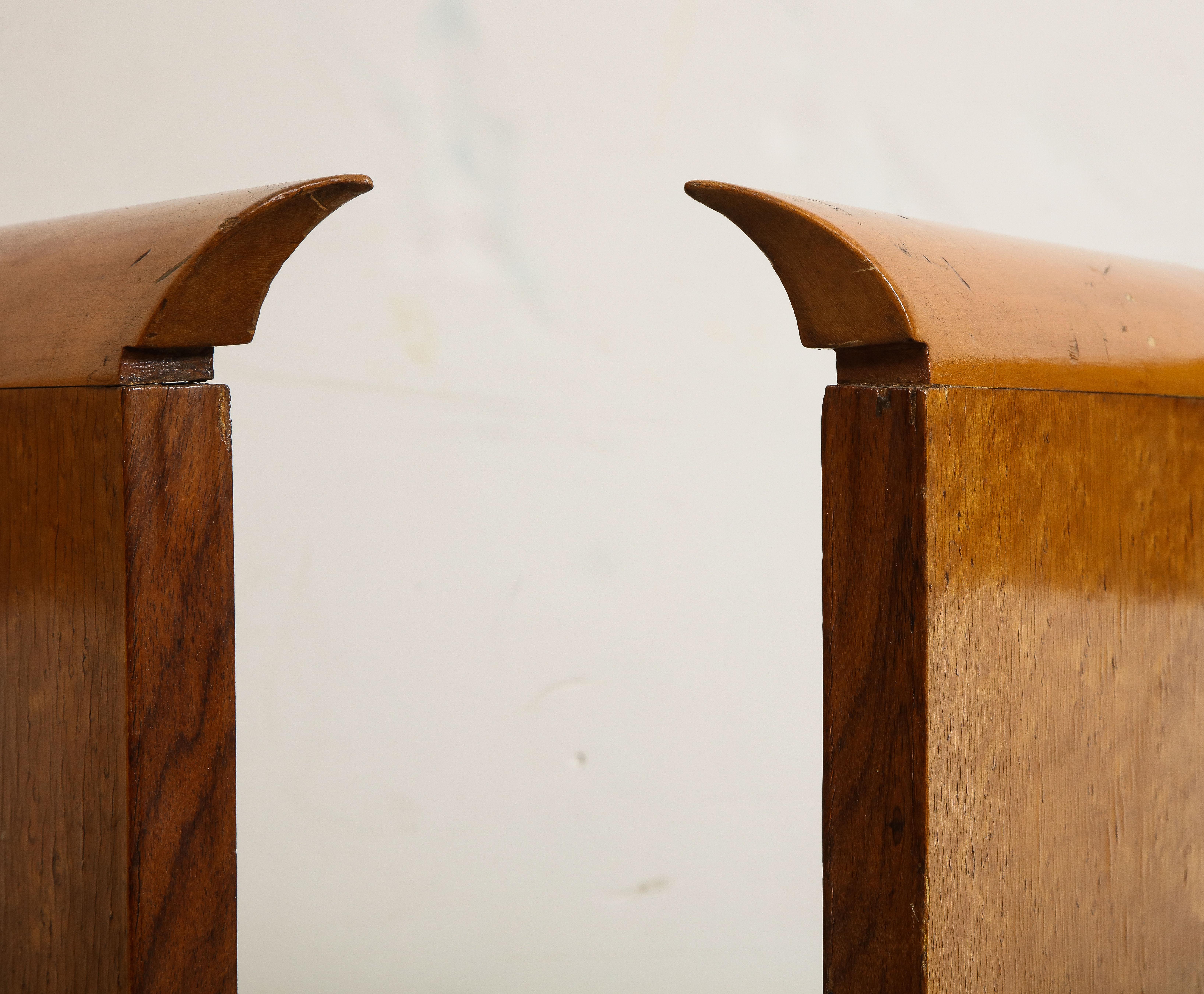 Pair of Midcentury Italian Walnut Armchairs with Leopard Cushions, 1930s  10