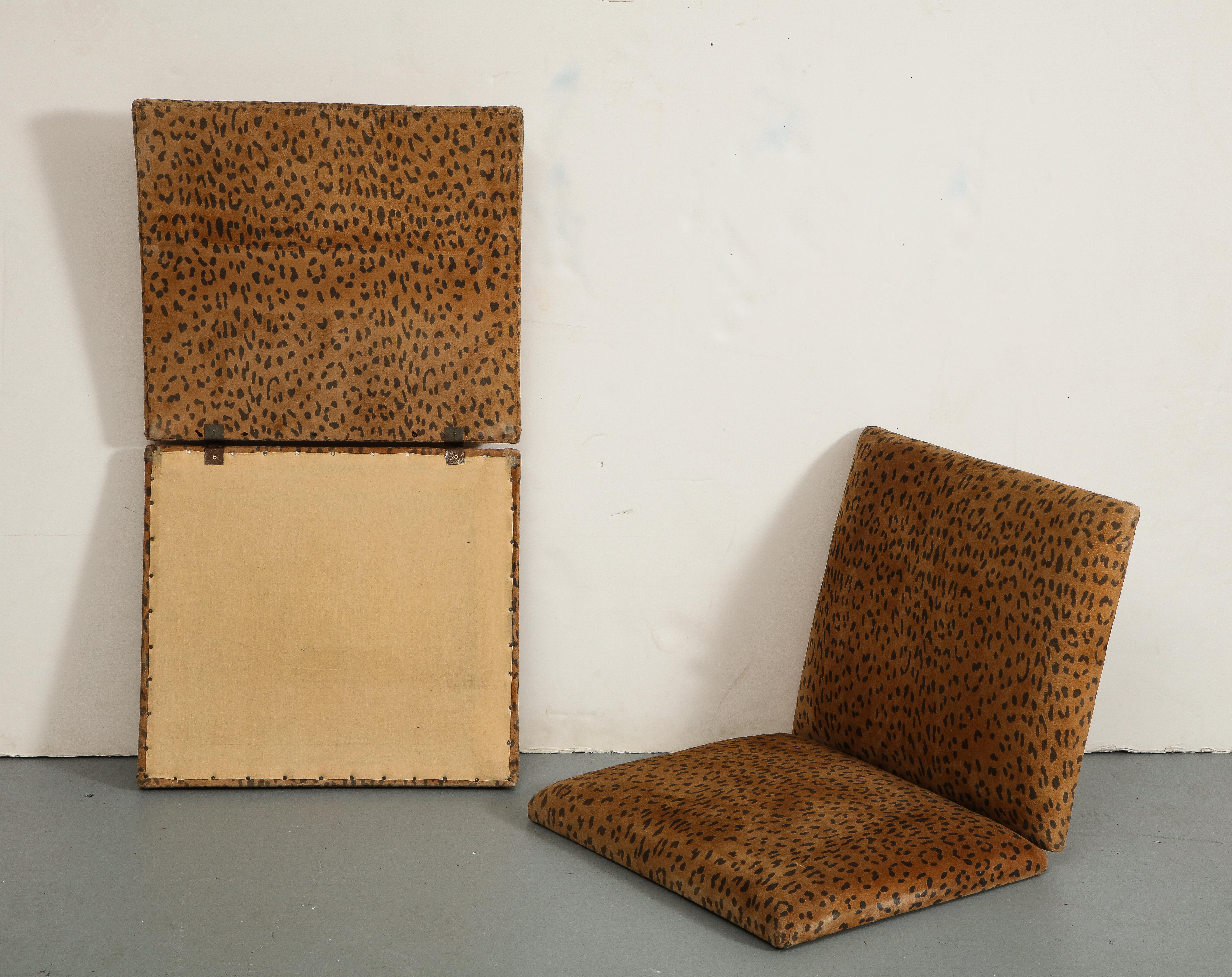 Pair of Midcentury Italian Walnut Armchairs with Leopard Cushions, 1930s  12