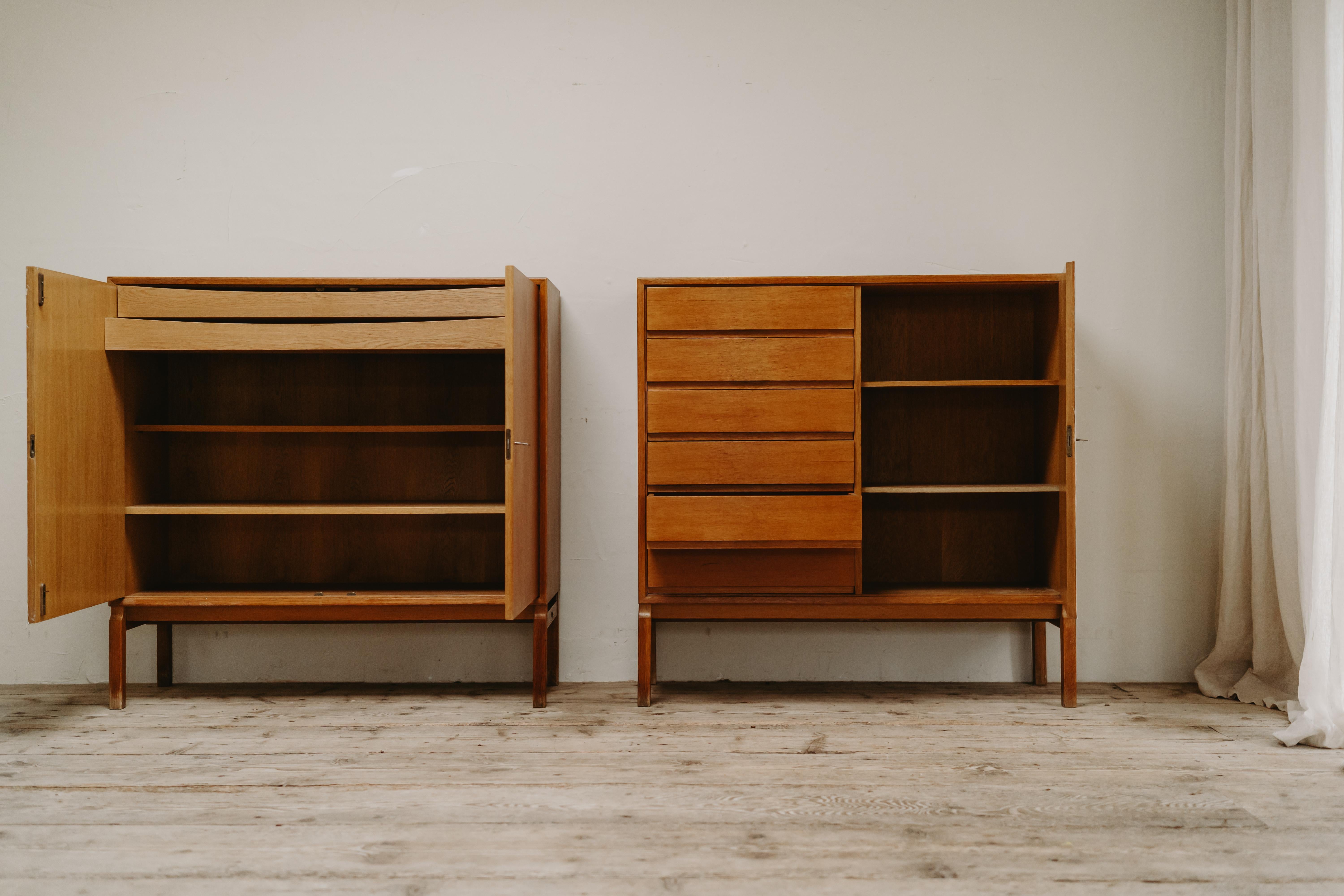 20th Century Pair of Midcentury Scandinavian Cabinets/Highboards