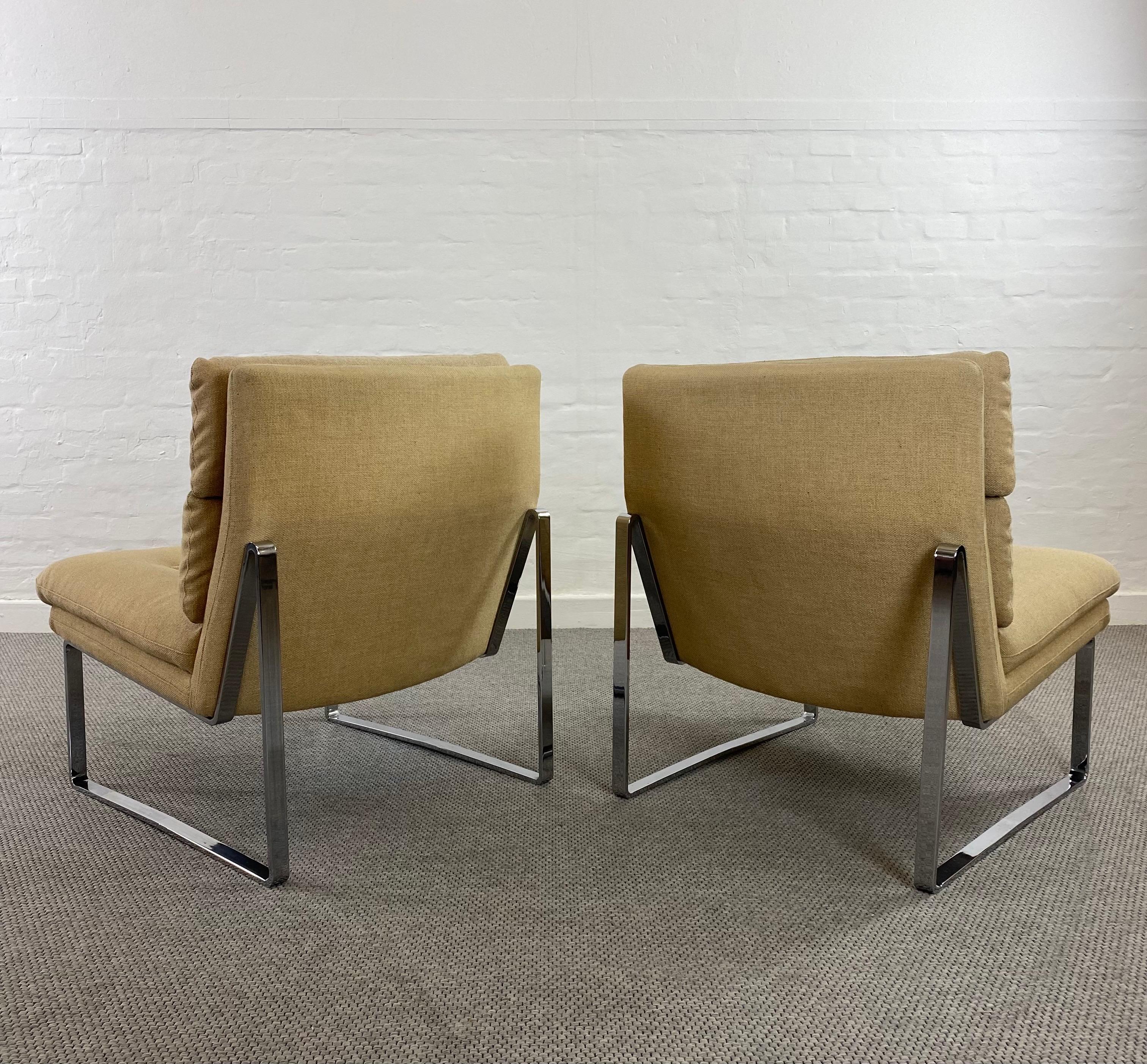 Pair of Midcentury Steel Cocktail Chair from Miller Borgsen by Röder & Söhne 1