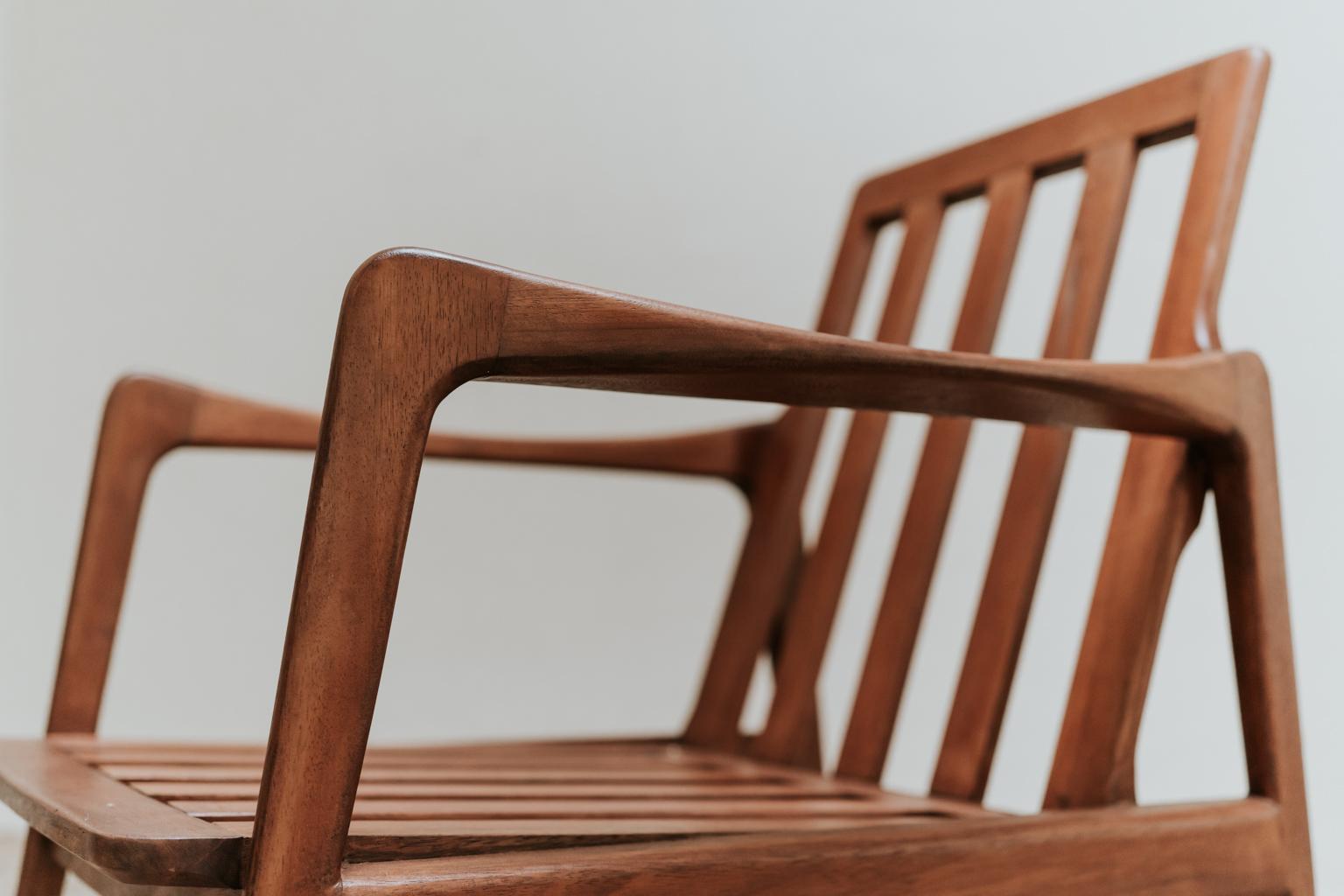Pair of Midcentury Wooden Armchairs 3