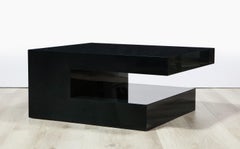A Pair of Midnight Blue Lacquered Coffee Tables, by Studio H Collection