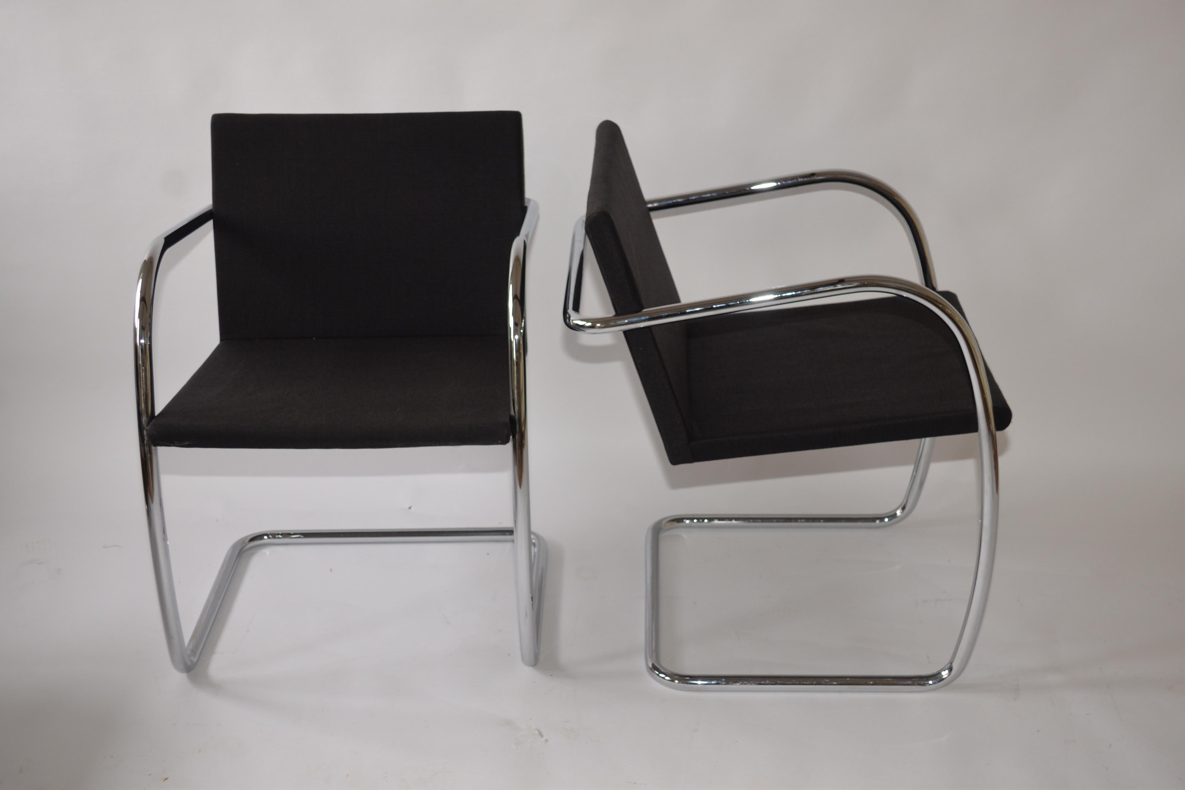 Mid-Century Modern Pair of Mies van der Rohe Brno Chairs