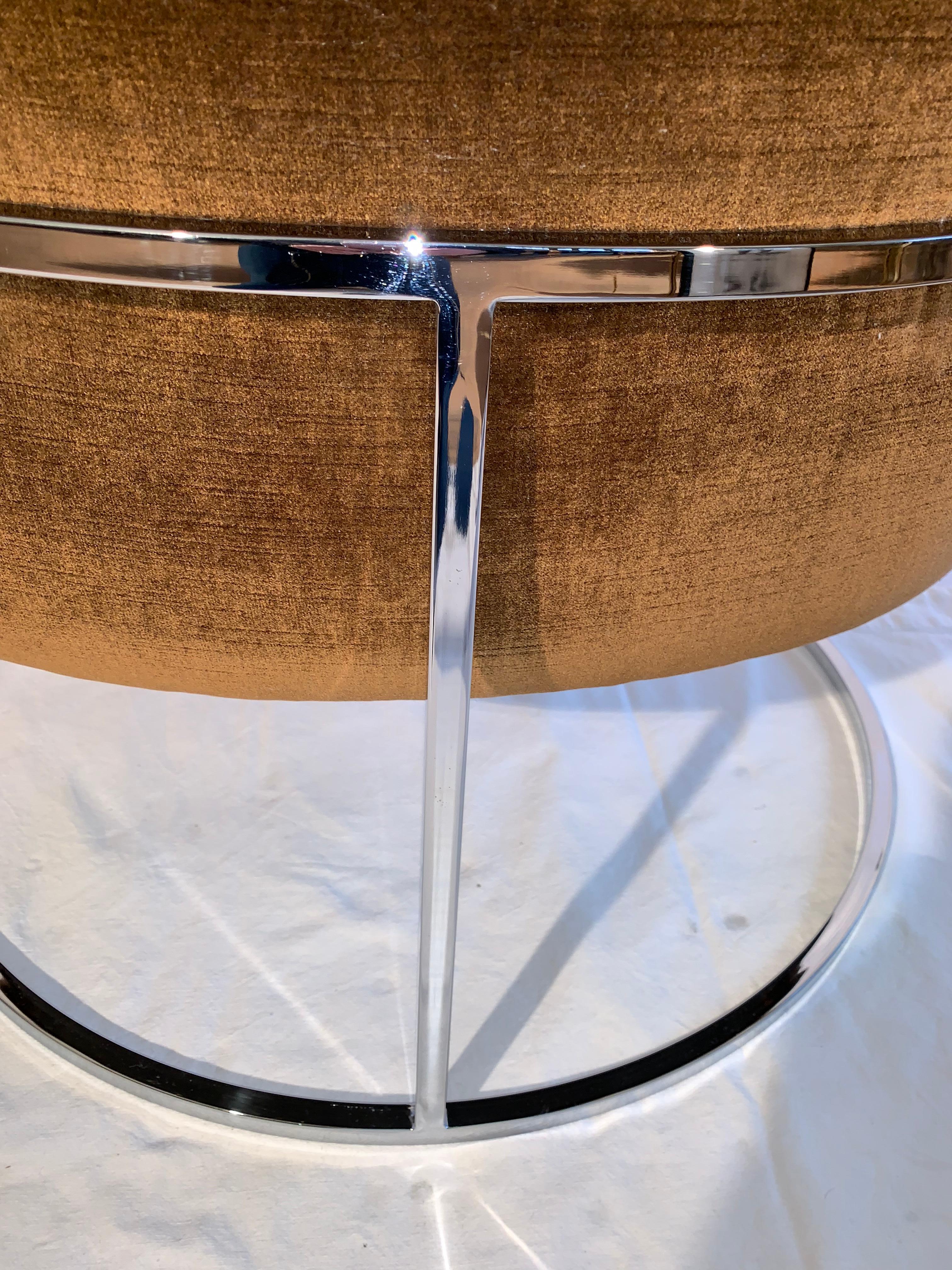 Pair of Floating Chrome Thinline Tub Chairs attributed to Flair Division For Sale 4