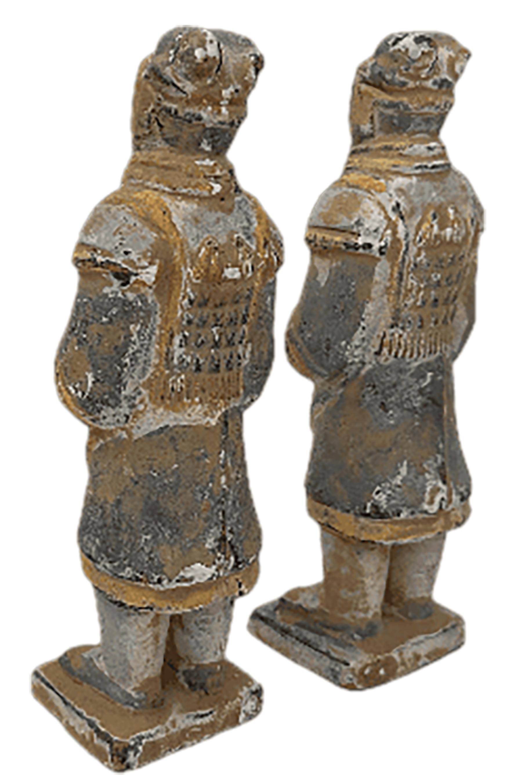 Terracotta A pair of miniature Chinese terracotta burial soldier figurines