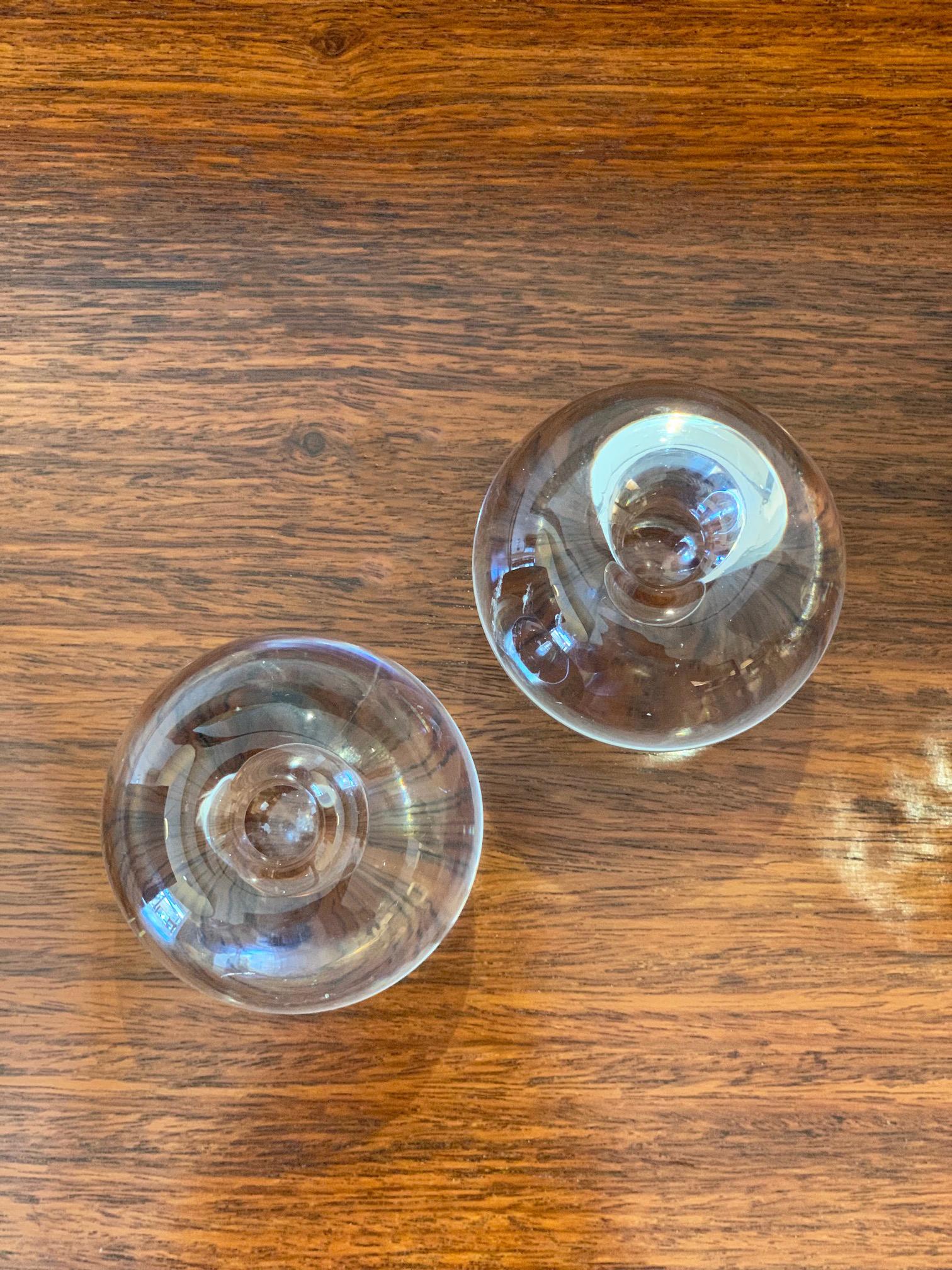 French Pair of Miniature Glass Stem Vases