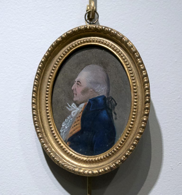2 portraits, late 18th century, oil on board.