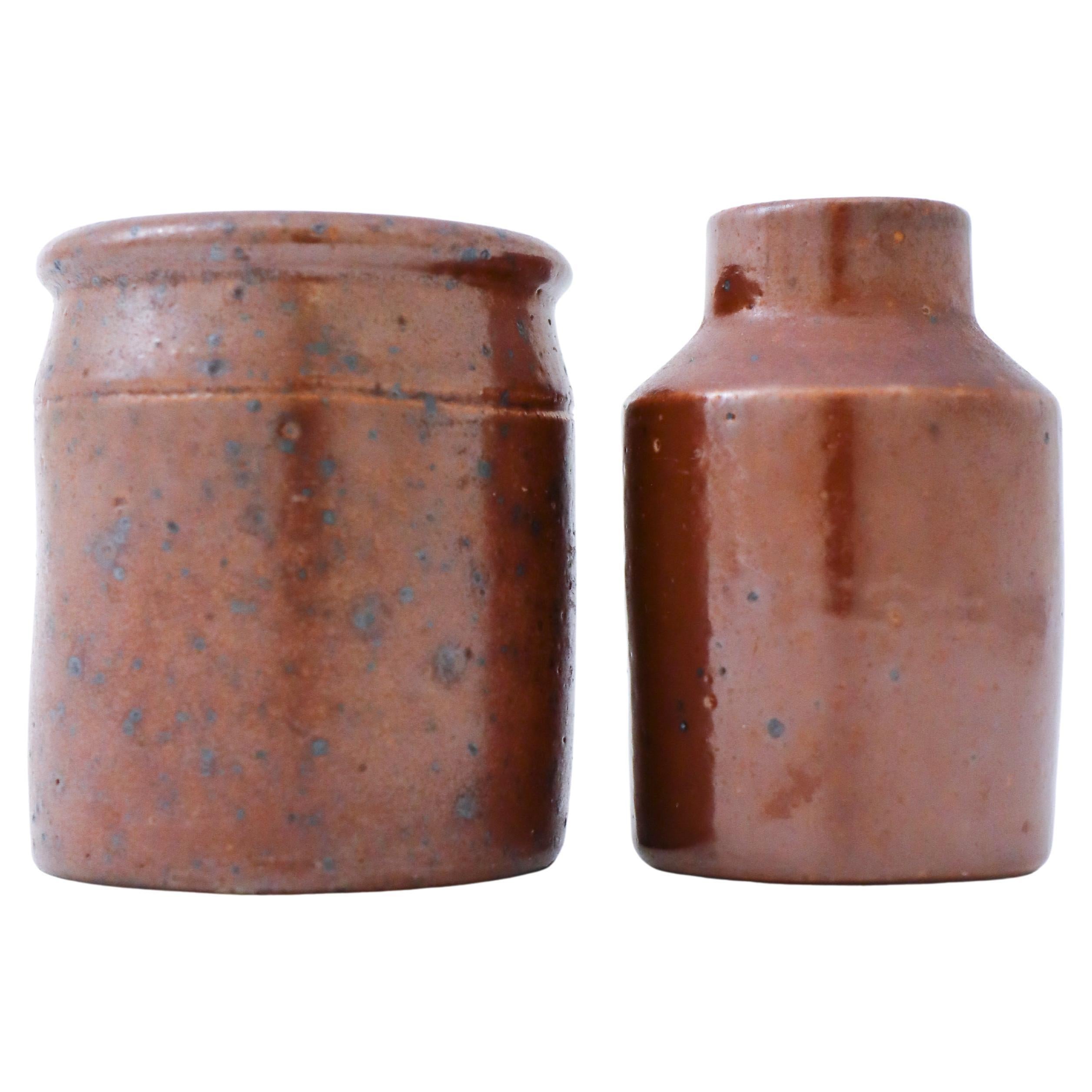 Pair of Miniature Stone Jars, Raus; Sweden For Sale