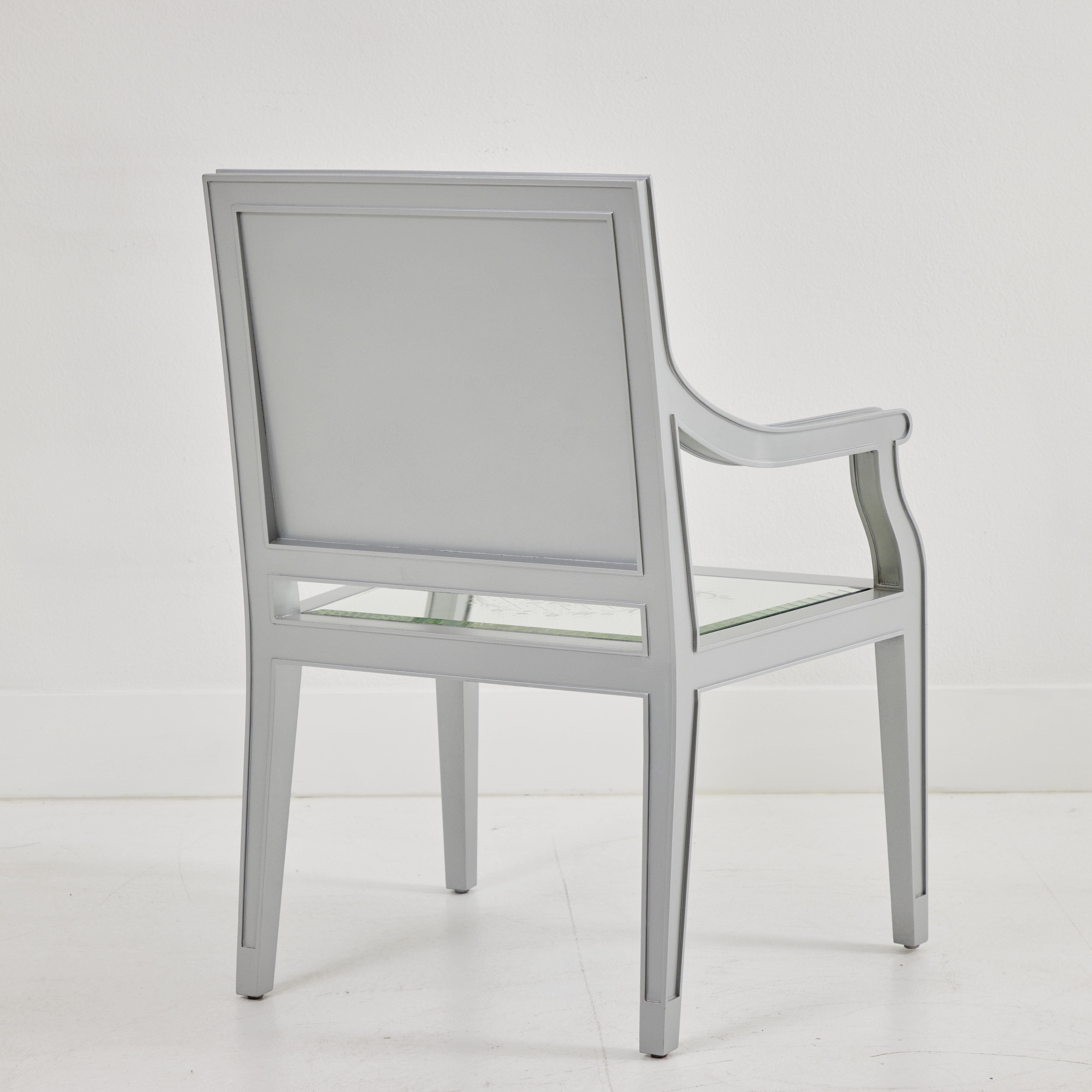 American Pair of Mirrored Dining Chairs by Philippe Starck For Sale