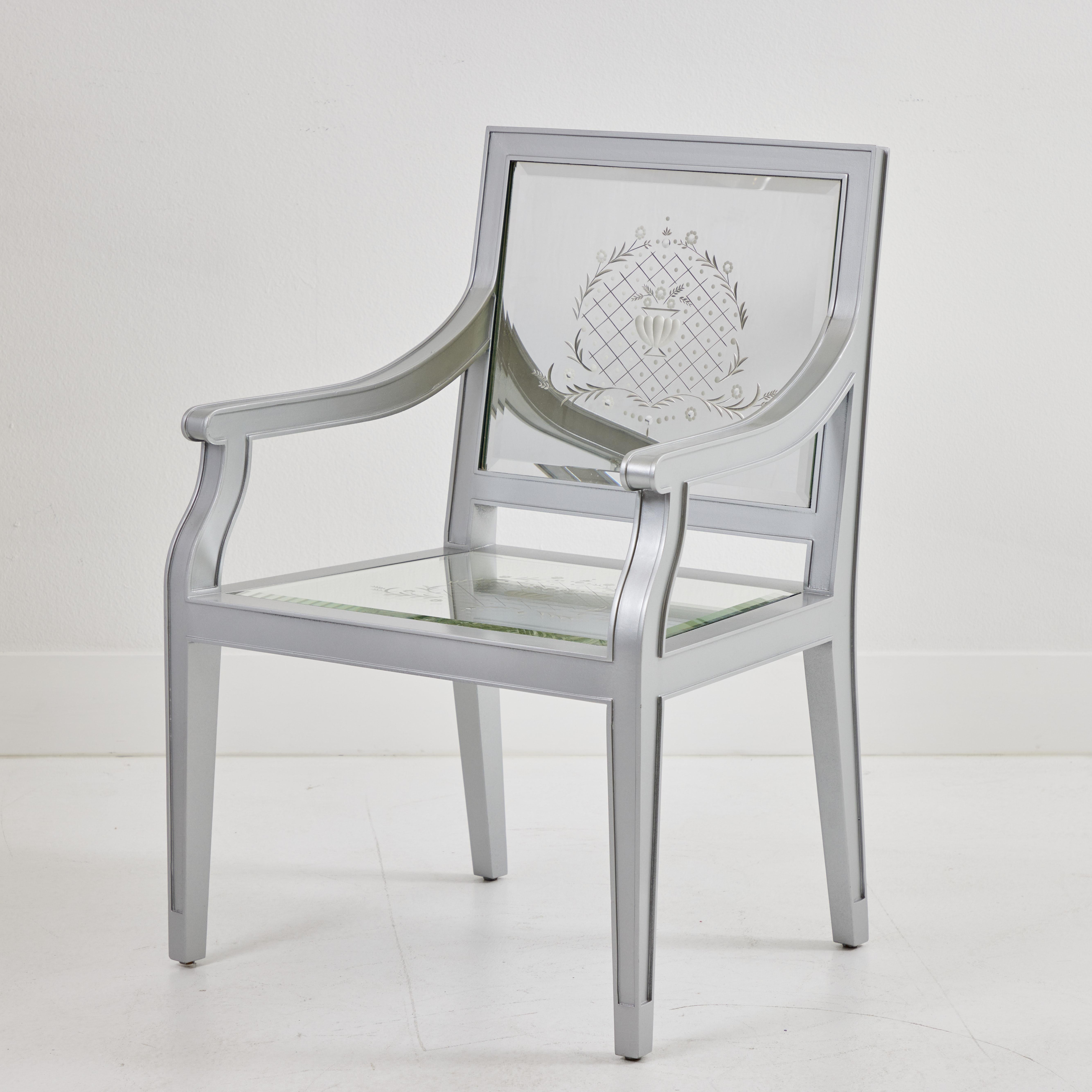 Contemporary Pair of Mirrored Dining Chairs by Philippe Starck For Sale