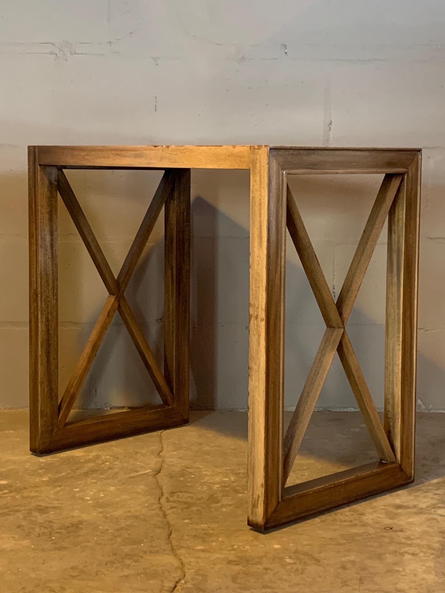 Pair of Mirrored Top Side Tables by James Mont 3