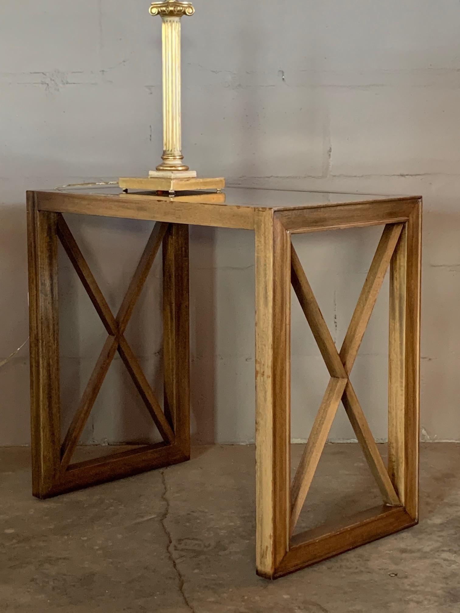 Pair of Mirrored Top Side Tables by James Mont 4