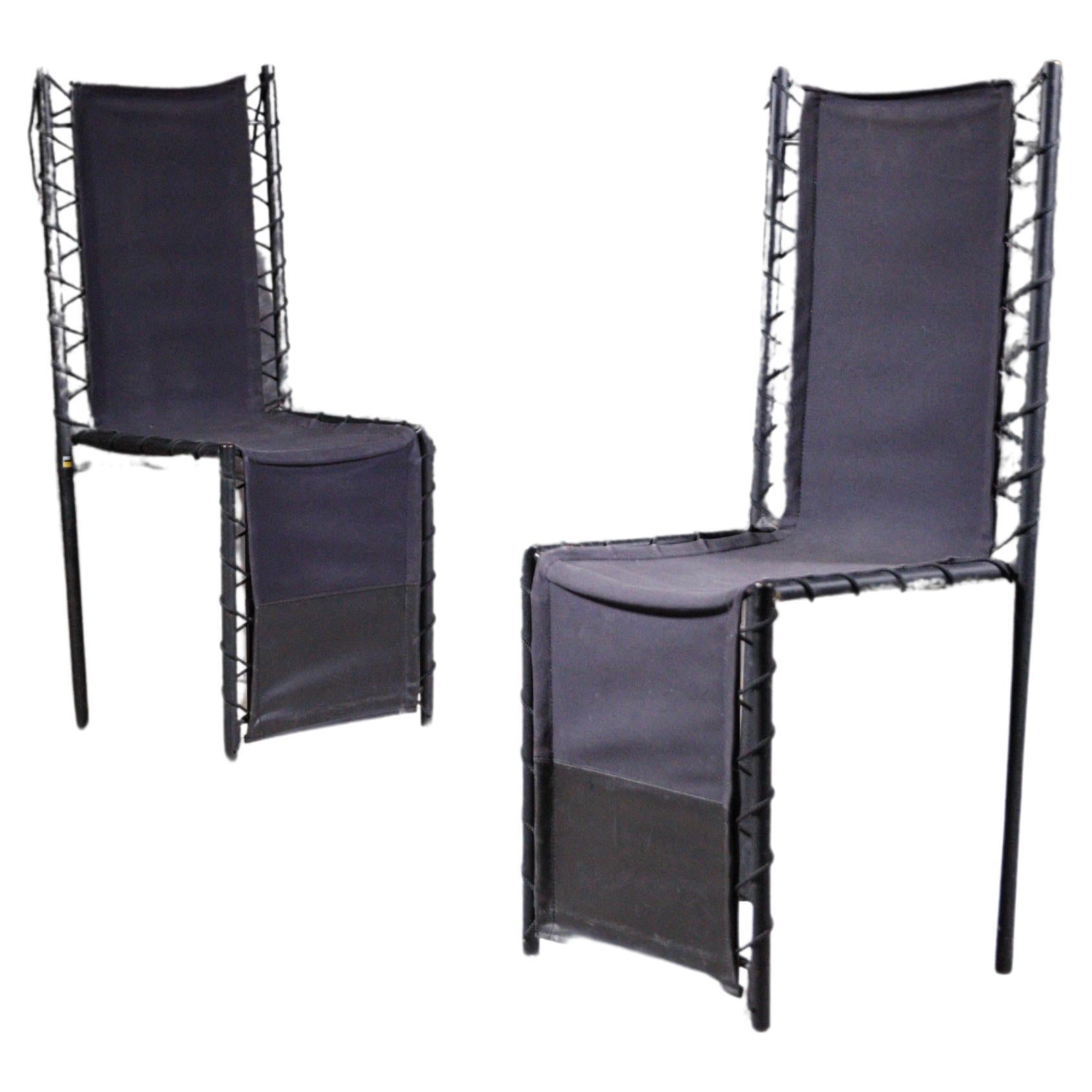 A Pair of " Miss Beason " Chairs by Philippe Starck Les 3 Suisses France 1980 For Sale