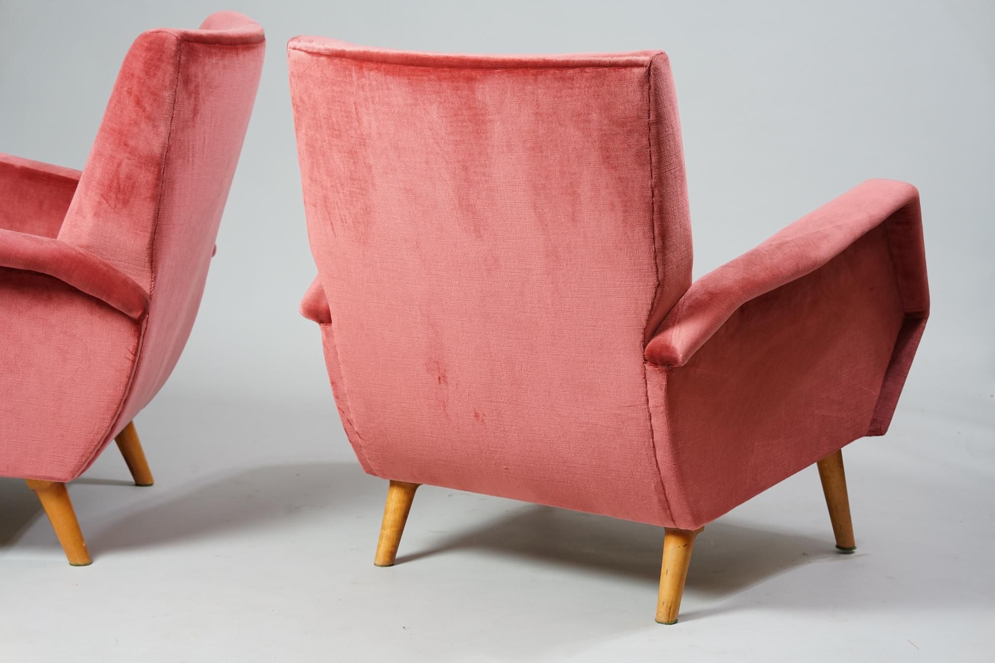 Mid-Century Modern A Pair of Model 803 Armchairs by Gio Ponti for Cassina, 1950s  For Sale