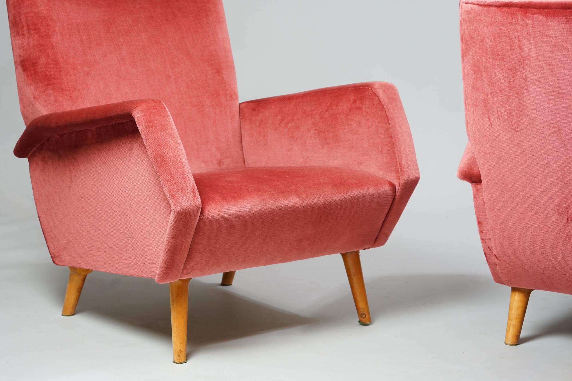 Mid-20th Century A Pair of Model 803 Armchairs by Gio Ponti for Cassina, 1950s  For Sale