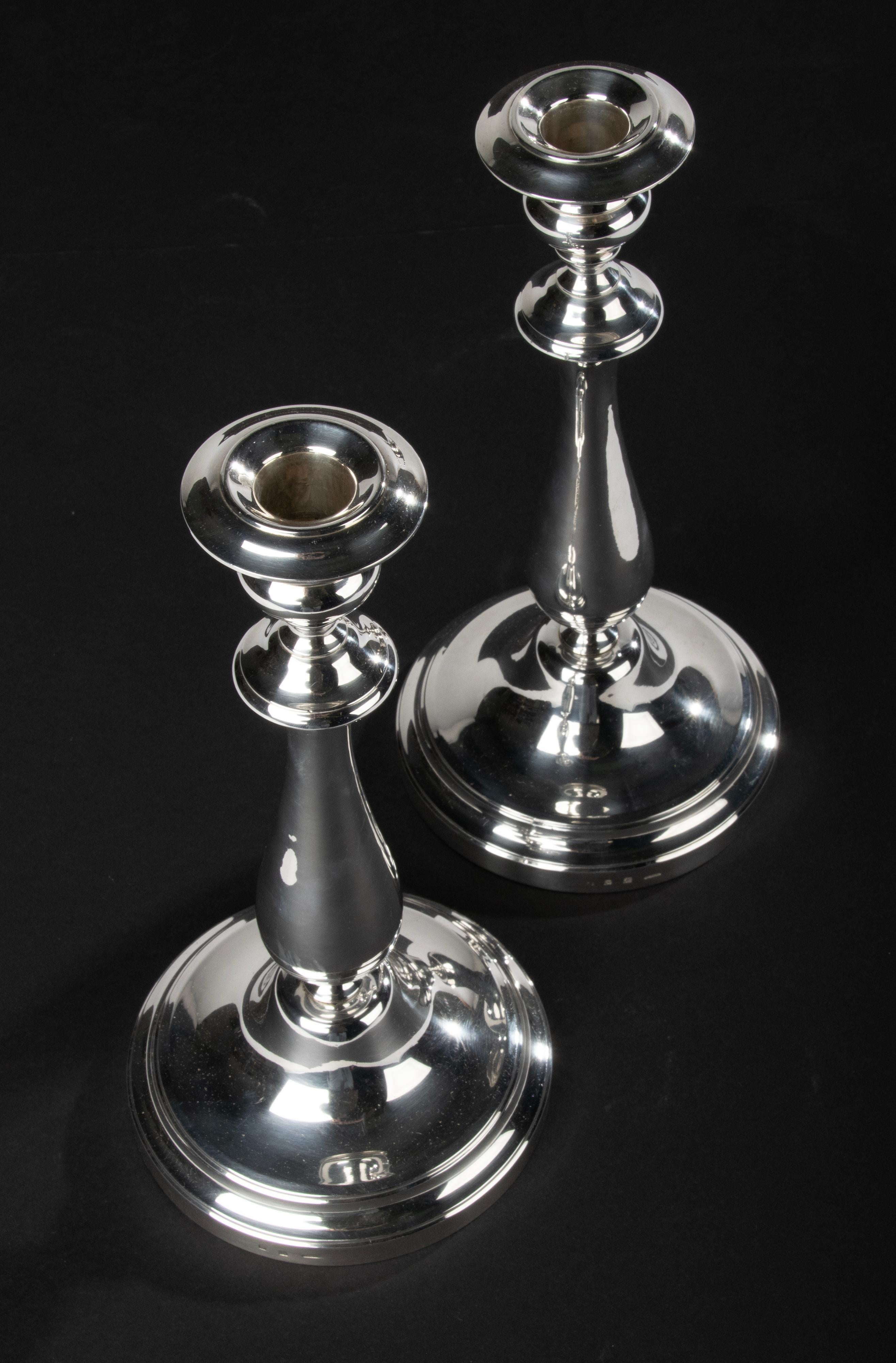 A Pair of Modern Classic Silver Plated Candlesticks made by Christofle France 5
